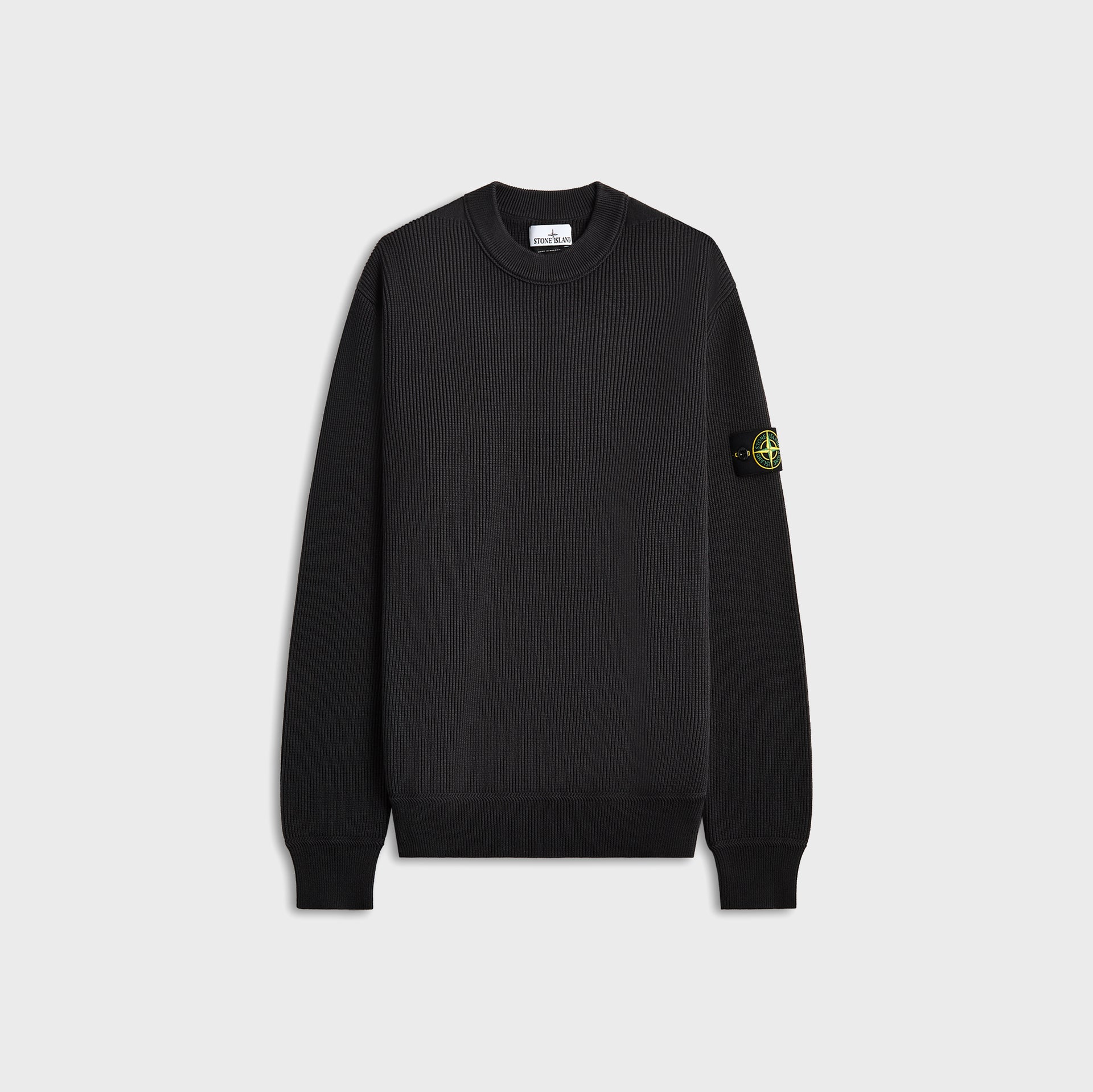 Stone Island Ribbed Soft Cotton Crewneck - Charcoal