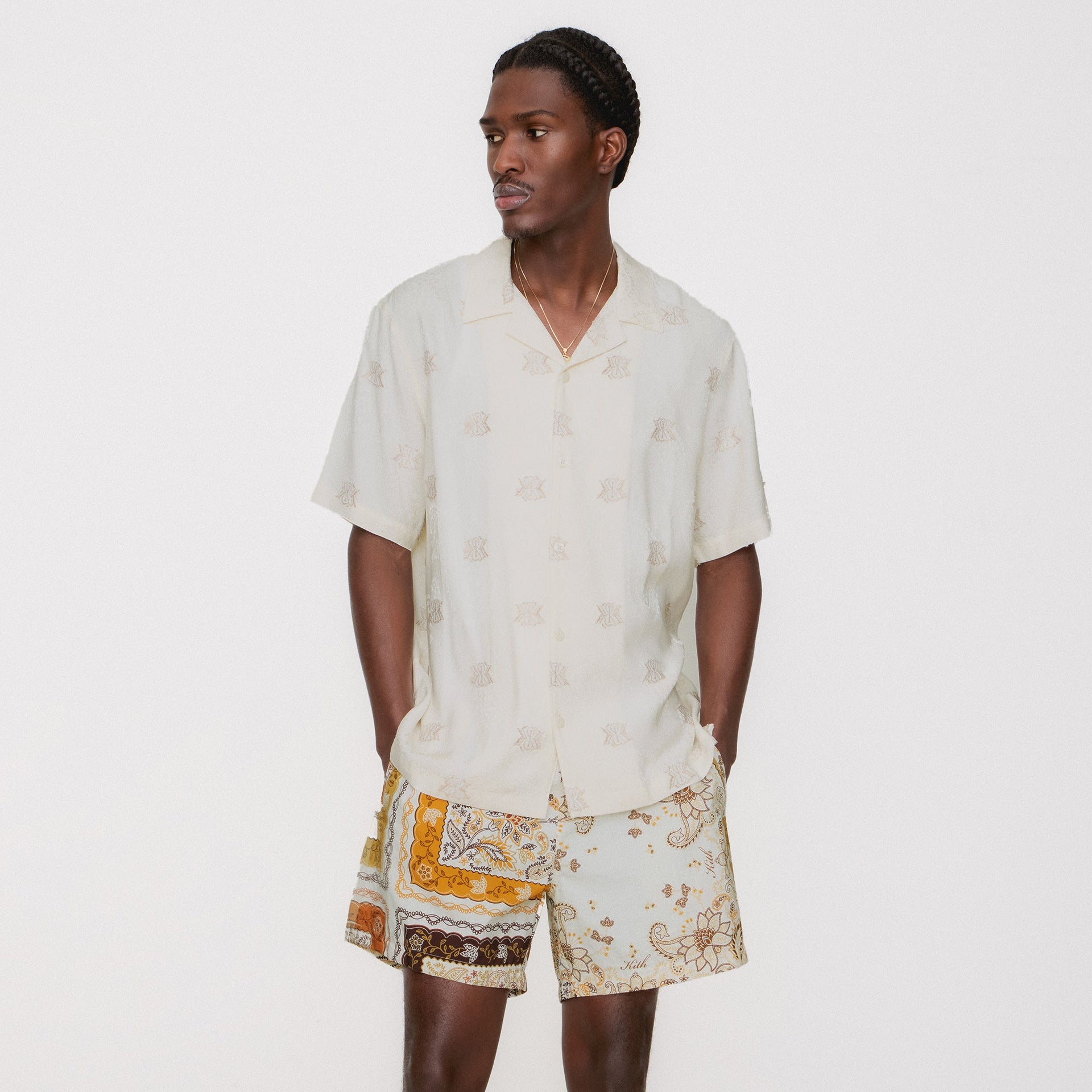 Kith Short Sleeve Thompson Camp Collar Shirt - Sandrift