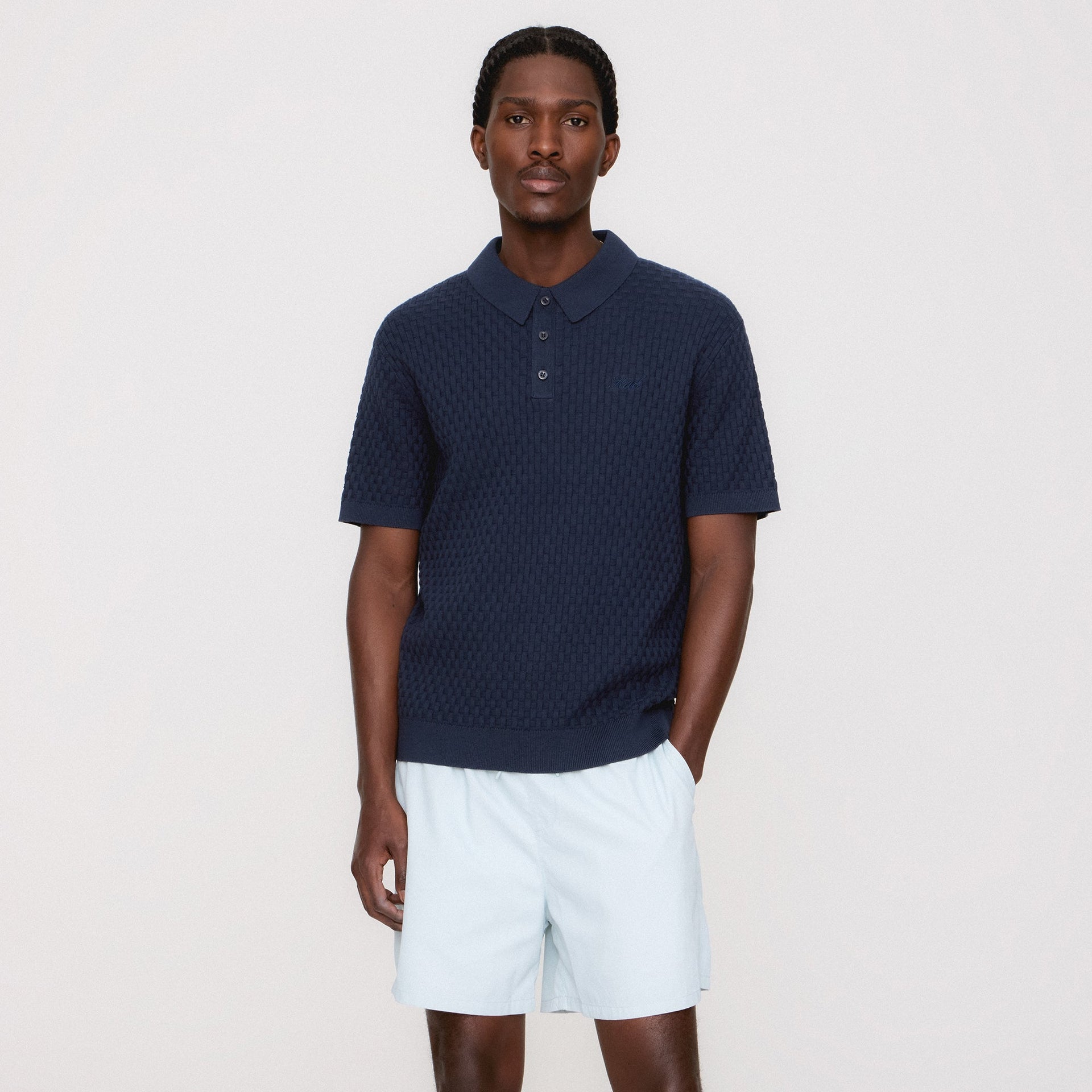 Kith Basketweave Tilden Polo - Nocturnal
