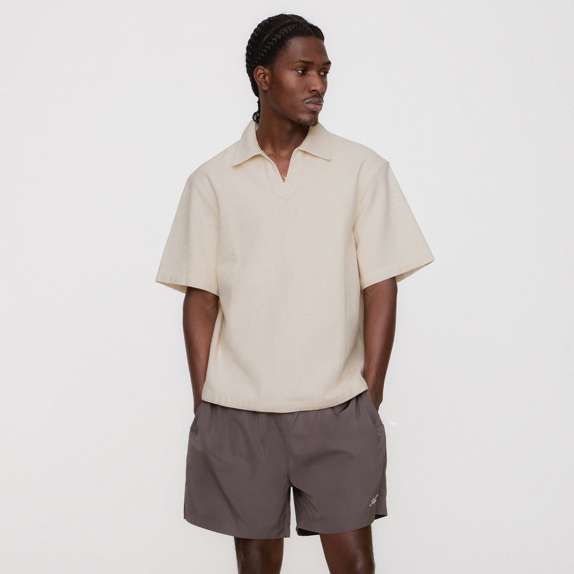 Kith Soft Woven Short Sleeve Glen Pullover - Waffle