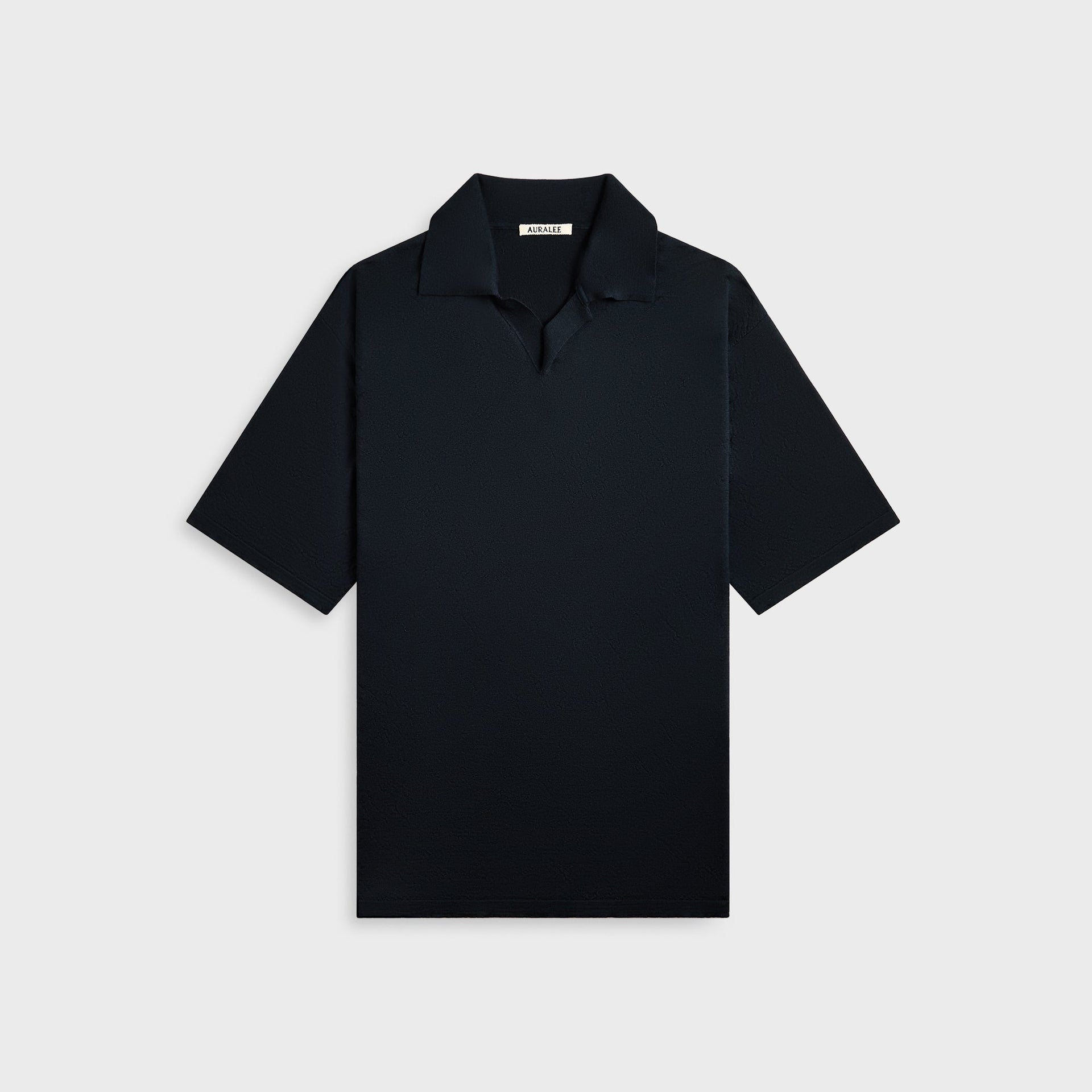 Auralee Product Dyed Wool Knit Polo - Navy