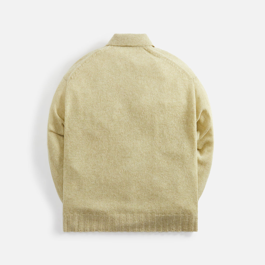 Auralee Shetland Wool Cashmere Knit Cardigan - Yellow Green – Kith 