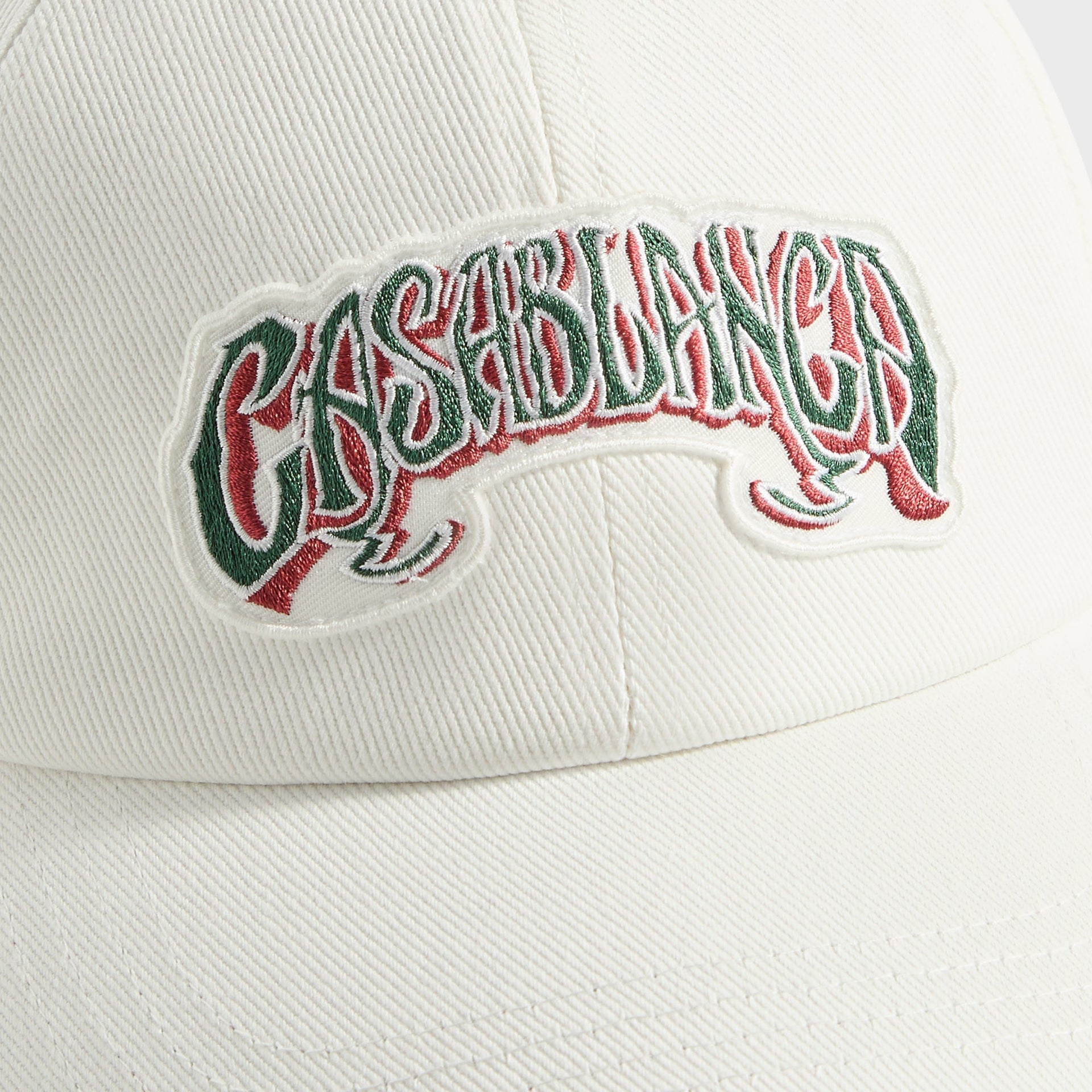 Casablanca Gothic Green Logo Patch Cap - White