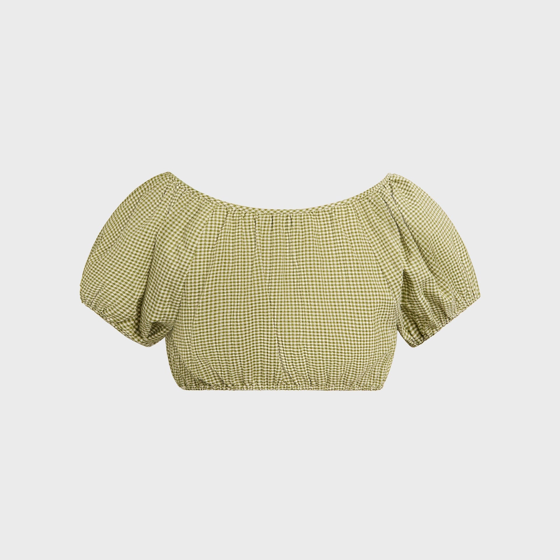 GUIZIO Ravello Gingham Top - Green
