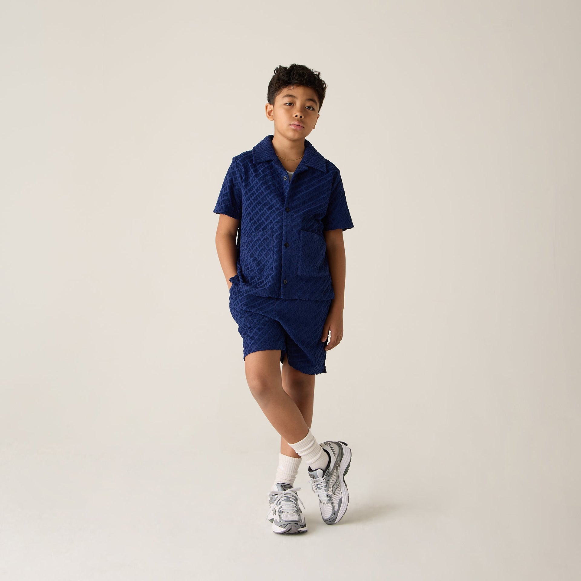 Kith Kids Monogram Terry Camp Shirt - Screen