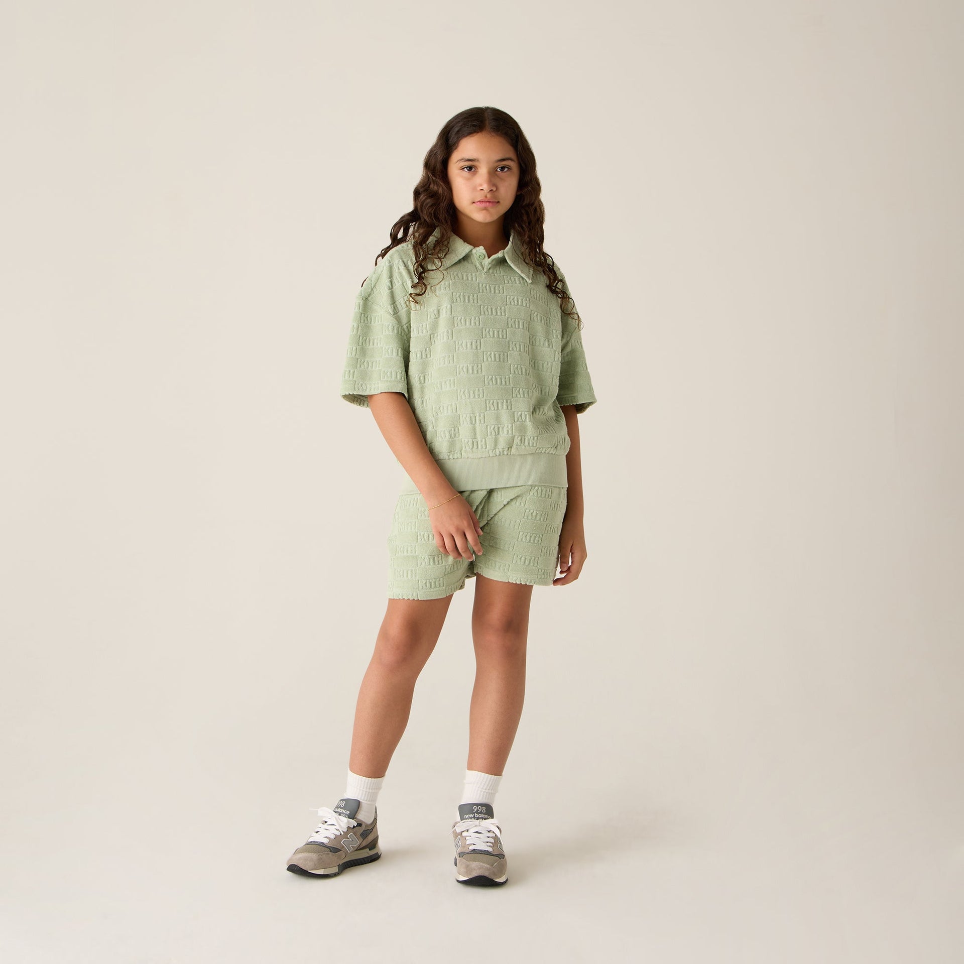 Kith Kids Monogram Terry Liam Short - Tranquility