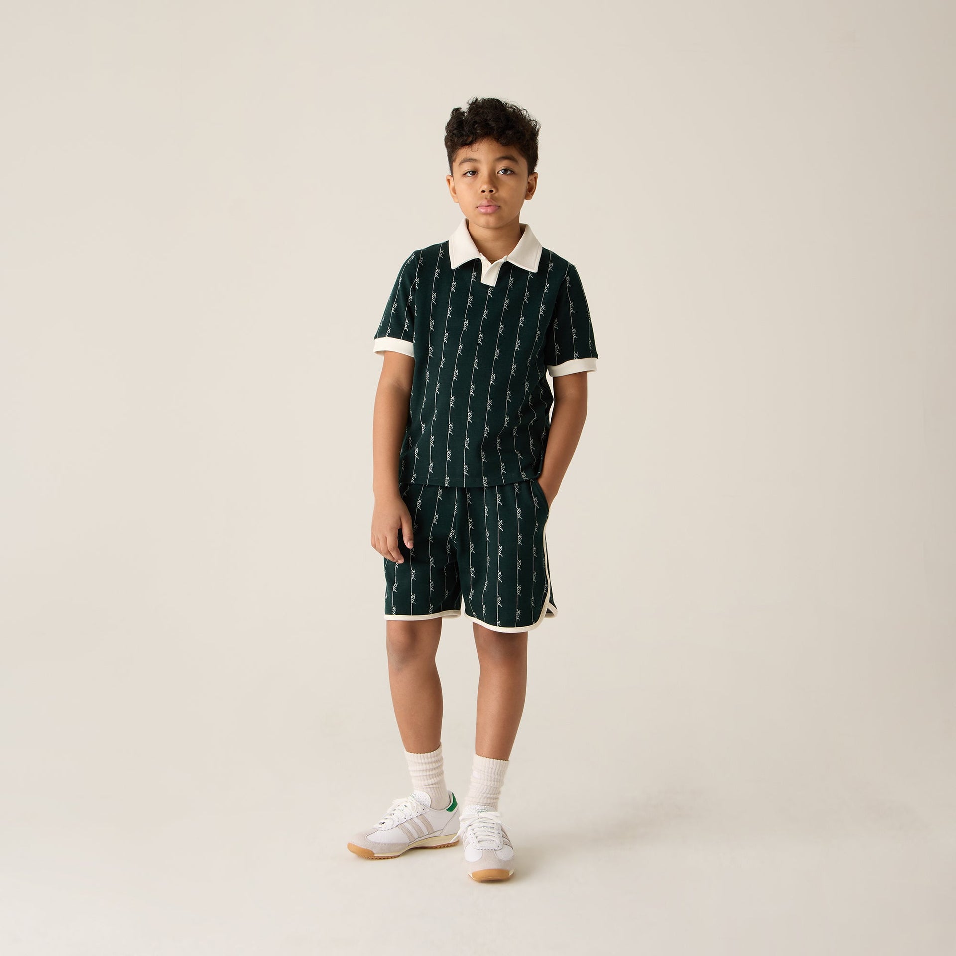 Kith Kids Script Knit Tilden Polo - Stadium