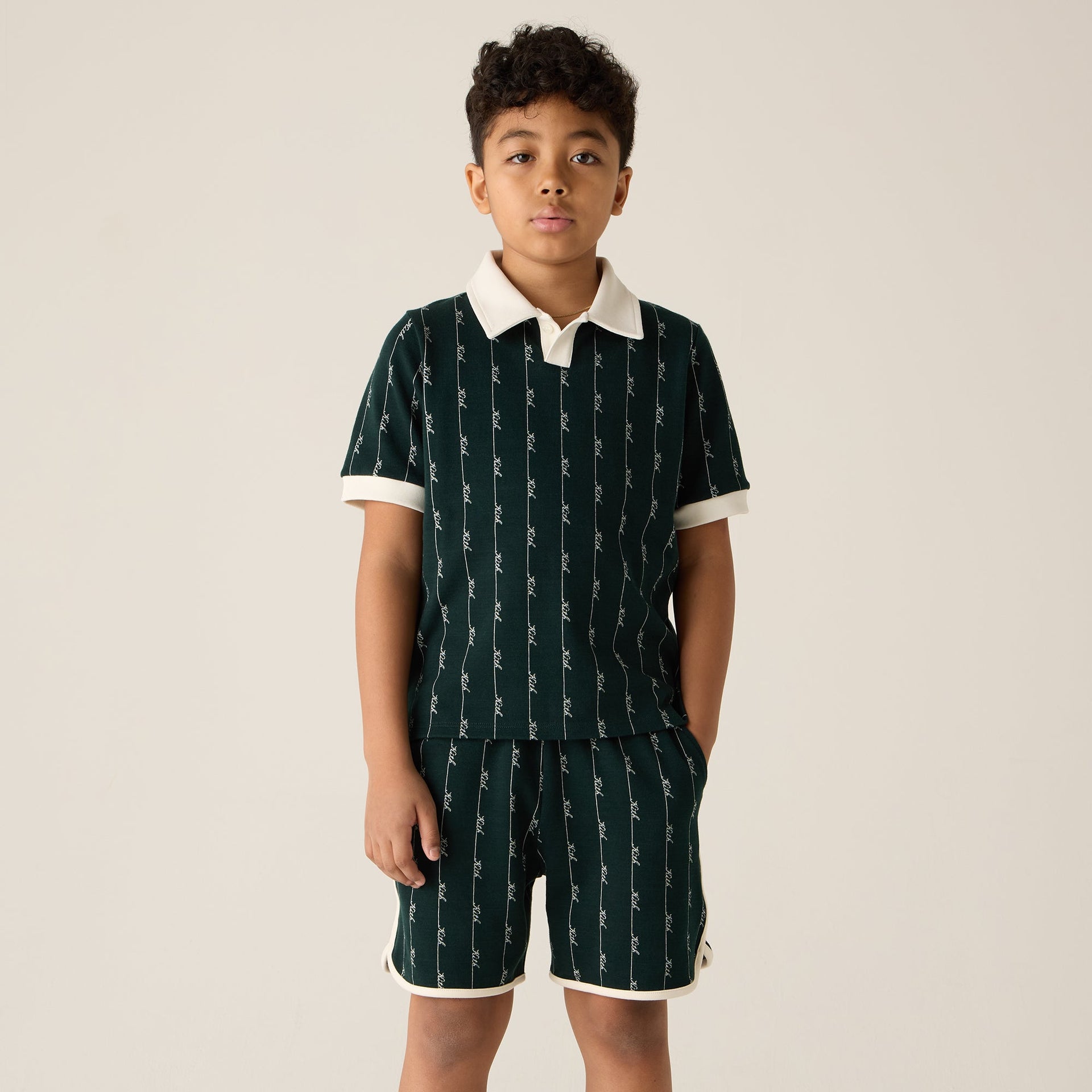 Kith Kids Script Knit Tilden Polo - Stadium