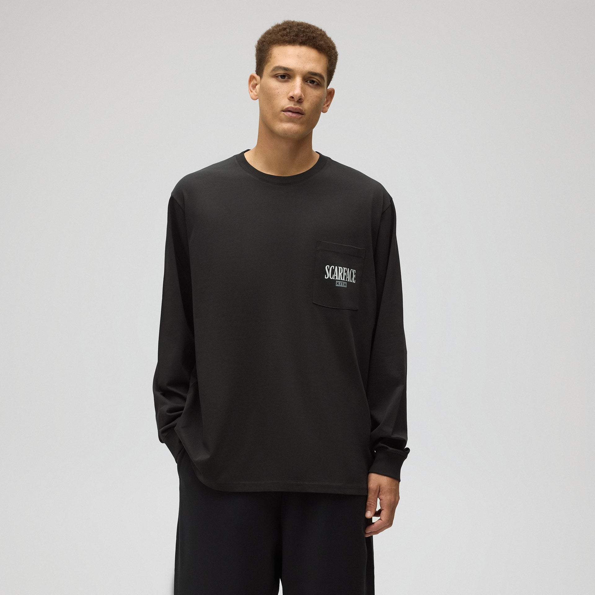 Kith for Scarface Tony Vintage Long Sleeve Pocket Tee - Black