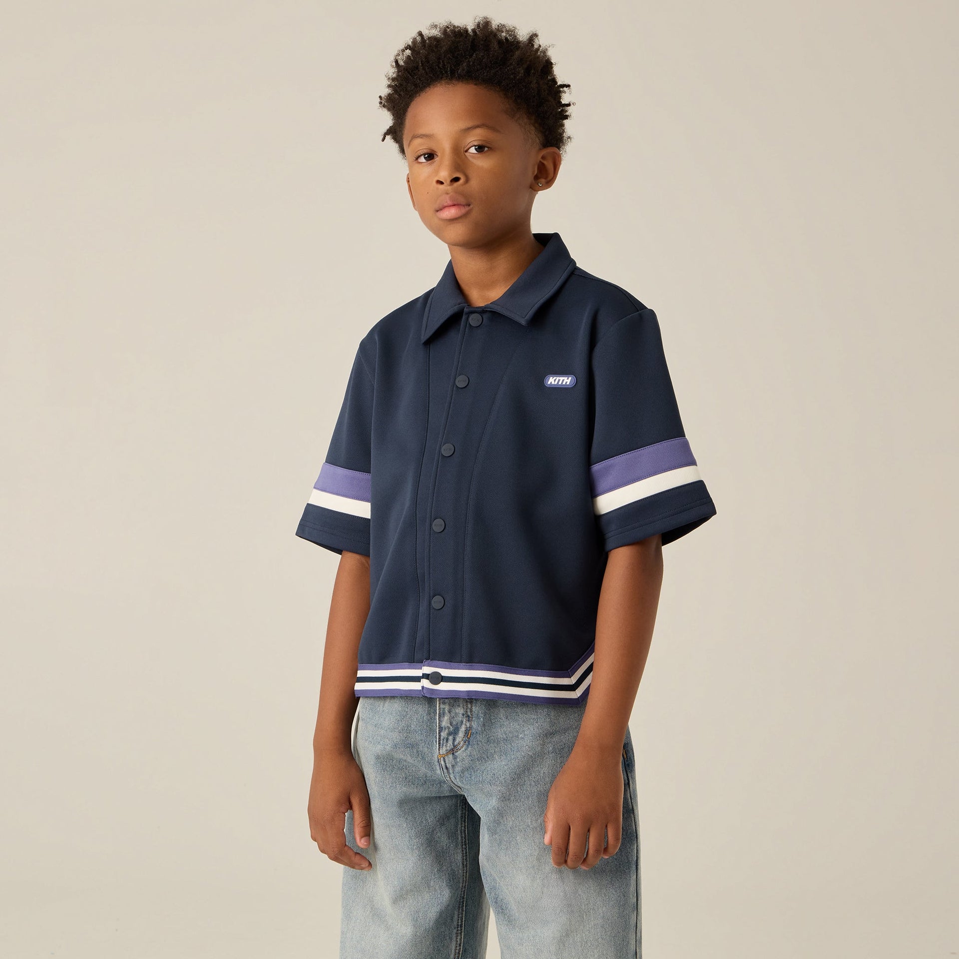 Kith Kids Blocked Woodpoint Shirt - Nocturnal