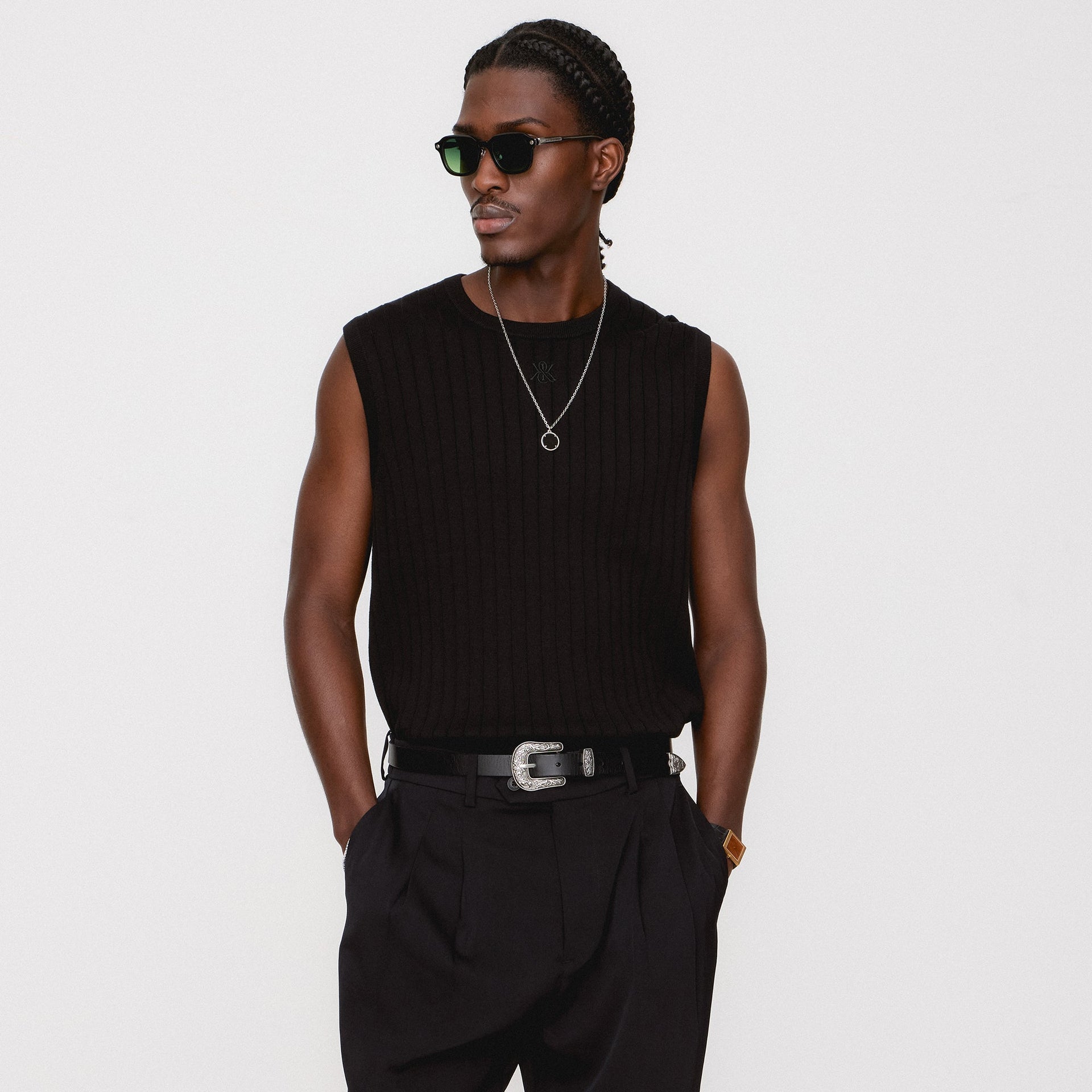 Kith Rhys Knit Stripe Vest - Black