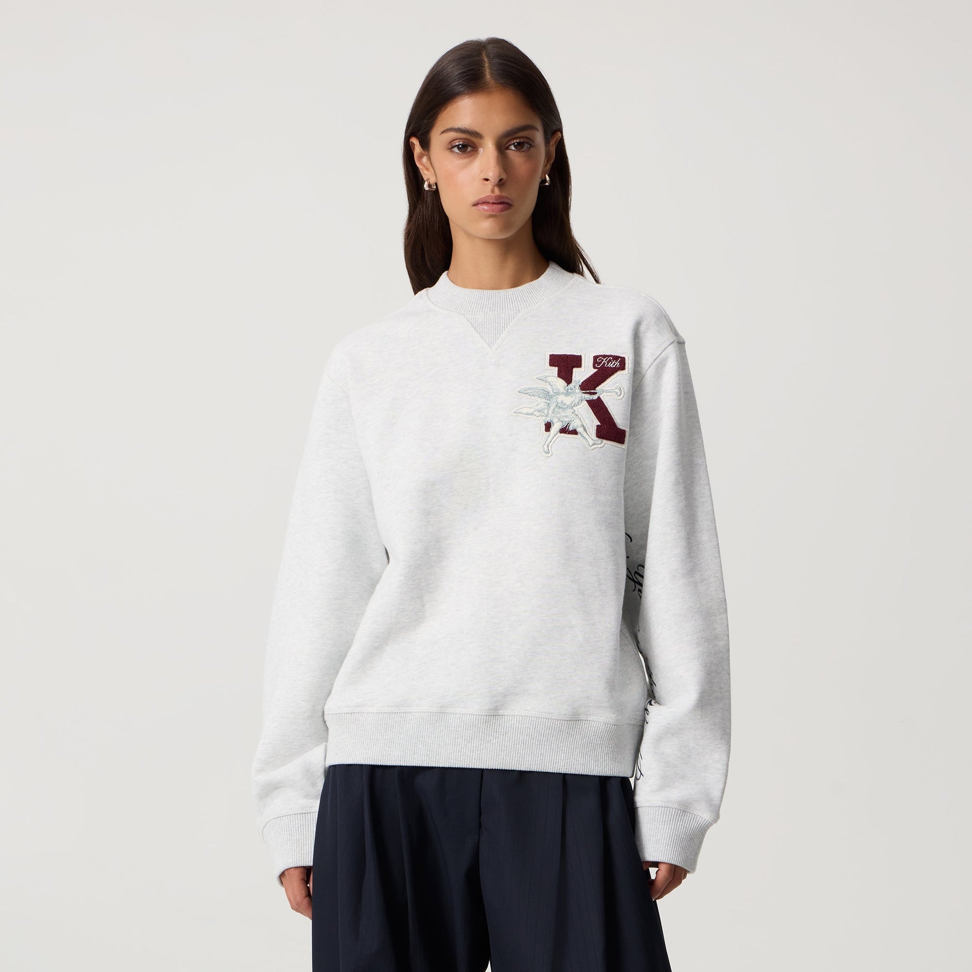 Kith Women Ashwin NY to the World Crewneck - Light Heather Grey