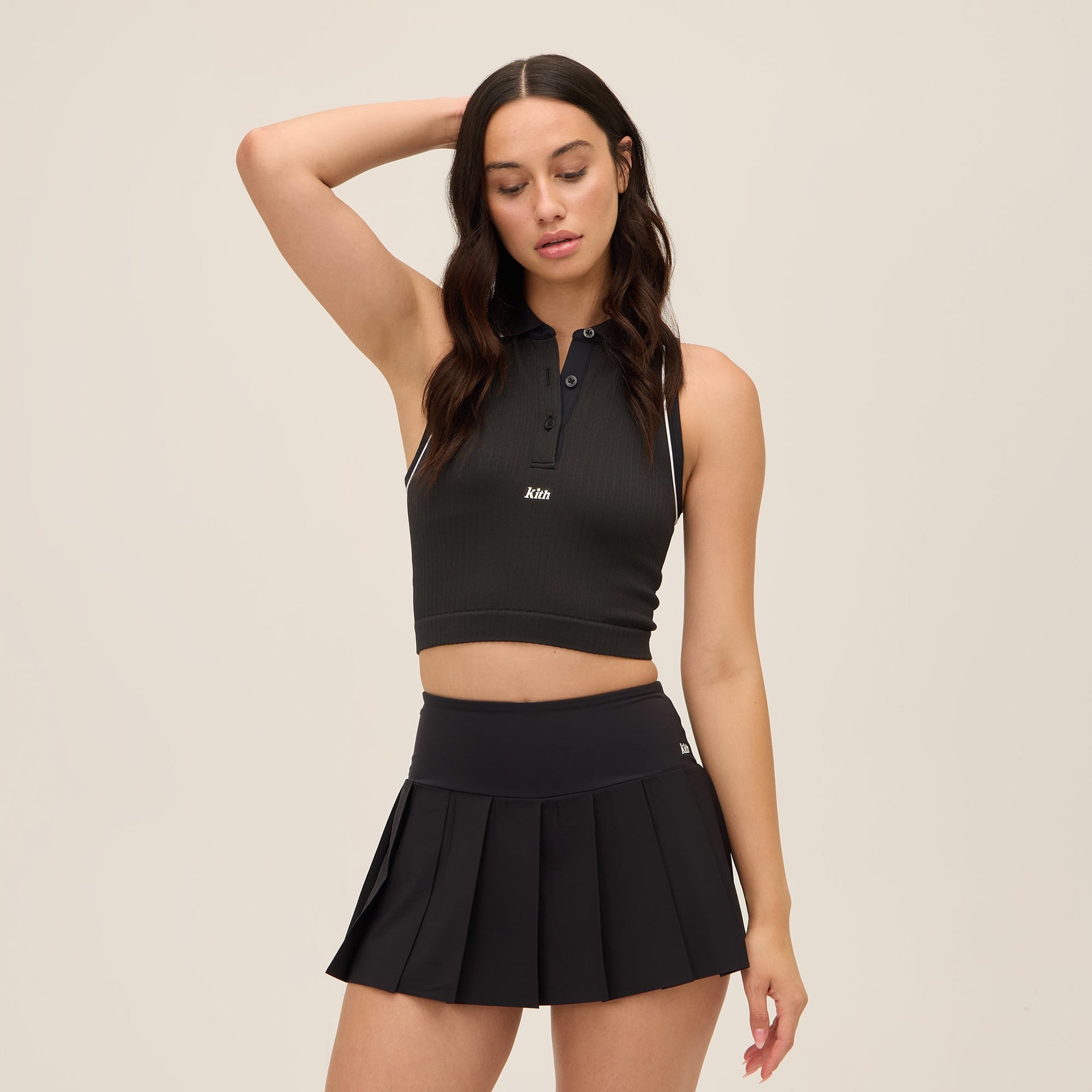 Kith Women for Wilson Classic Cropped Polo - Black
