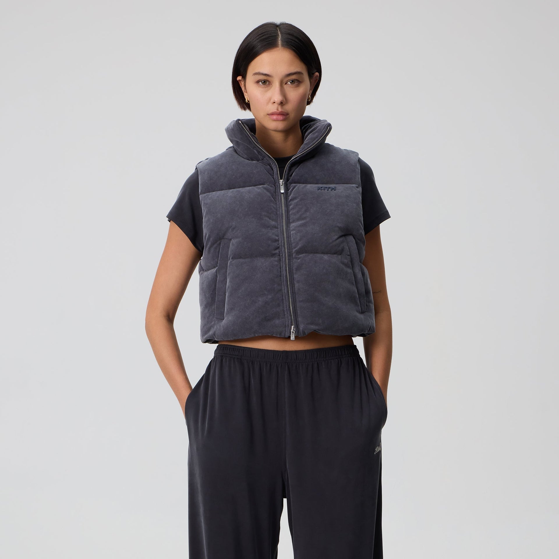 Kith Women Holt Sueded Jersey Vest - Black