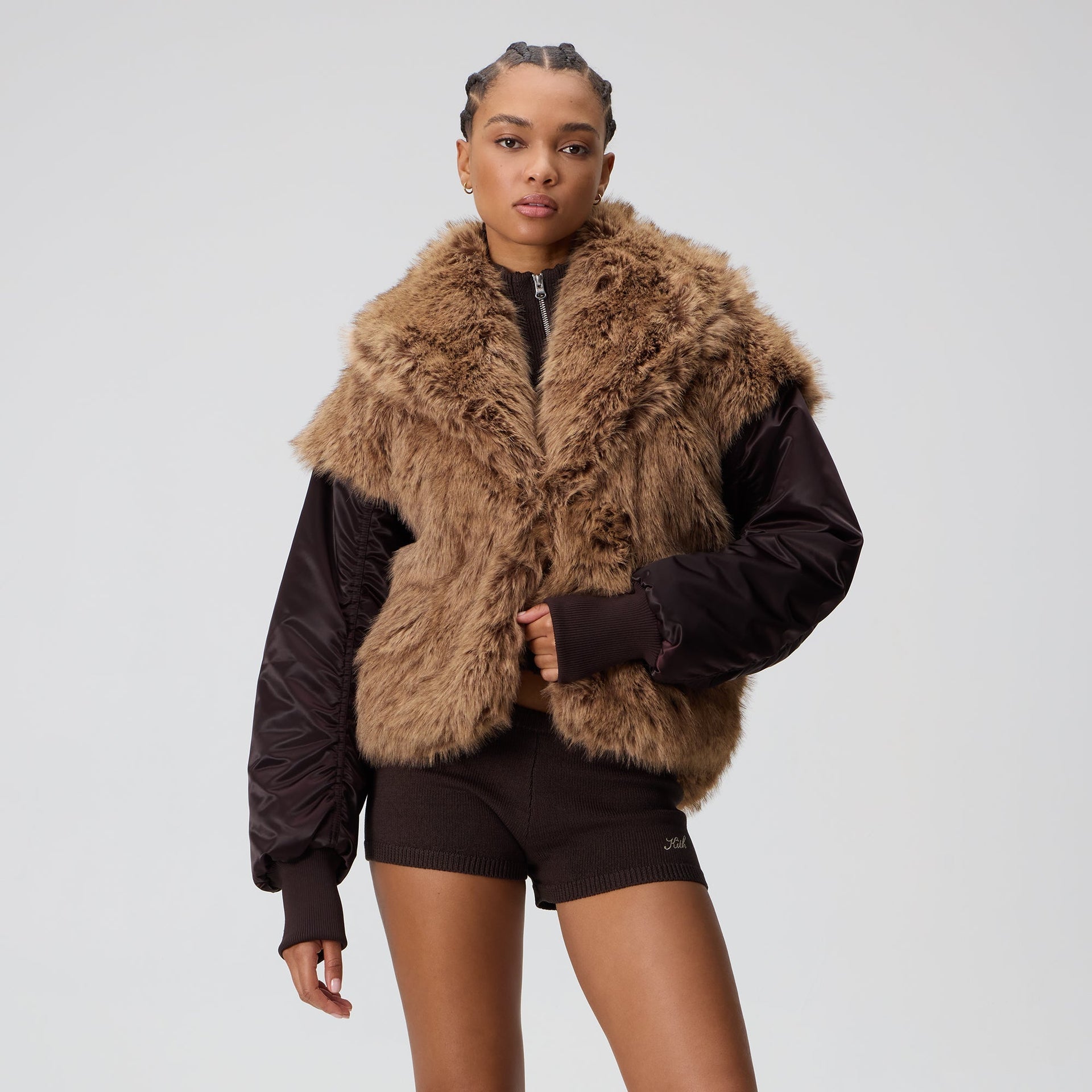 Kith Women Senna Faux Fur Reversible Bomber - Incognito - PH