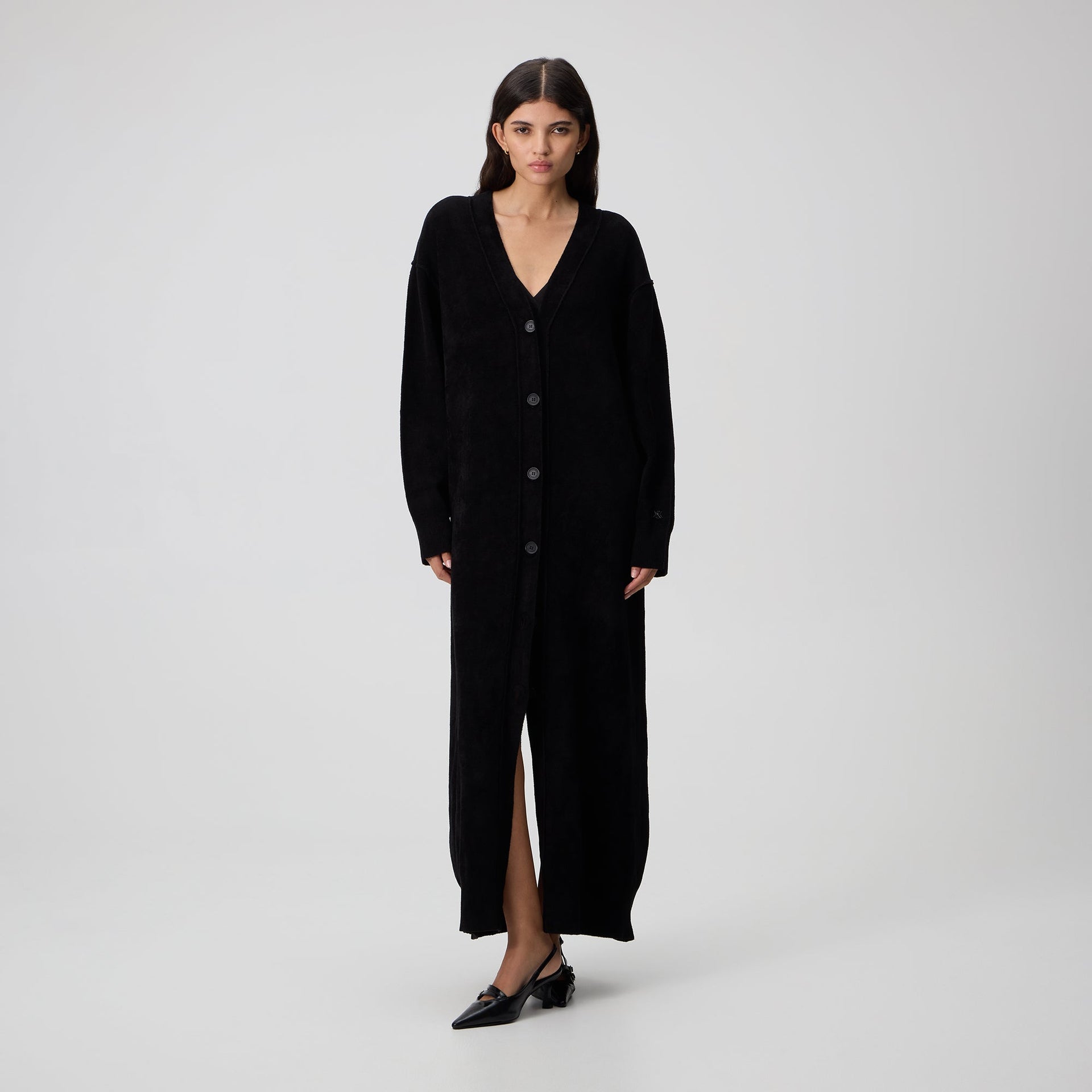 Kith Women Cosette Chenille Duster Cardigan - Black - PH