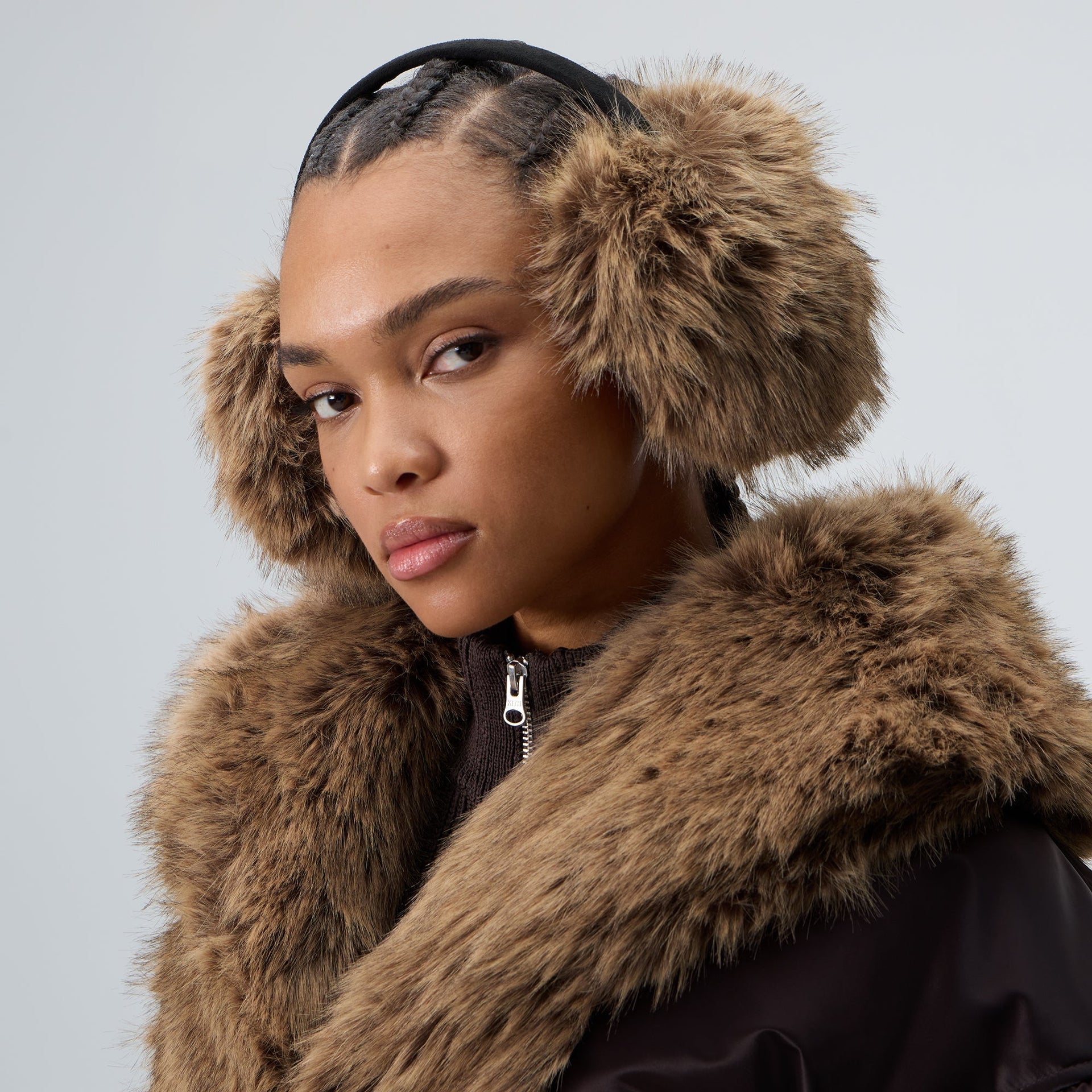 Kith Women Faux Fur Shaggy Ear Muff - Birch - PH