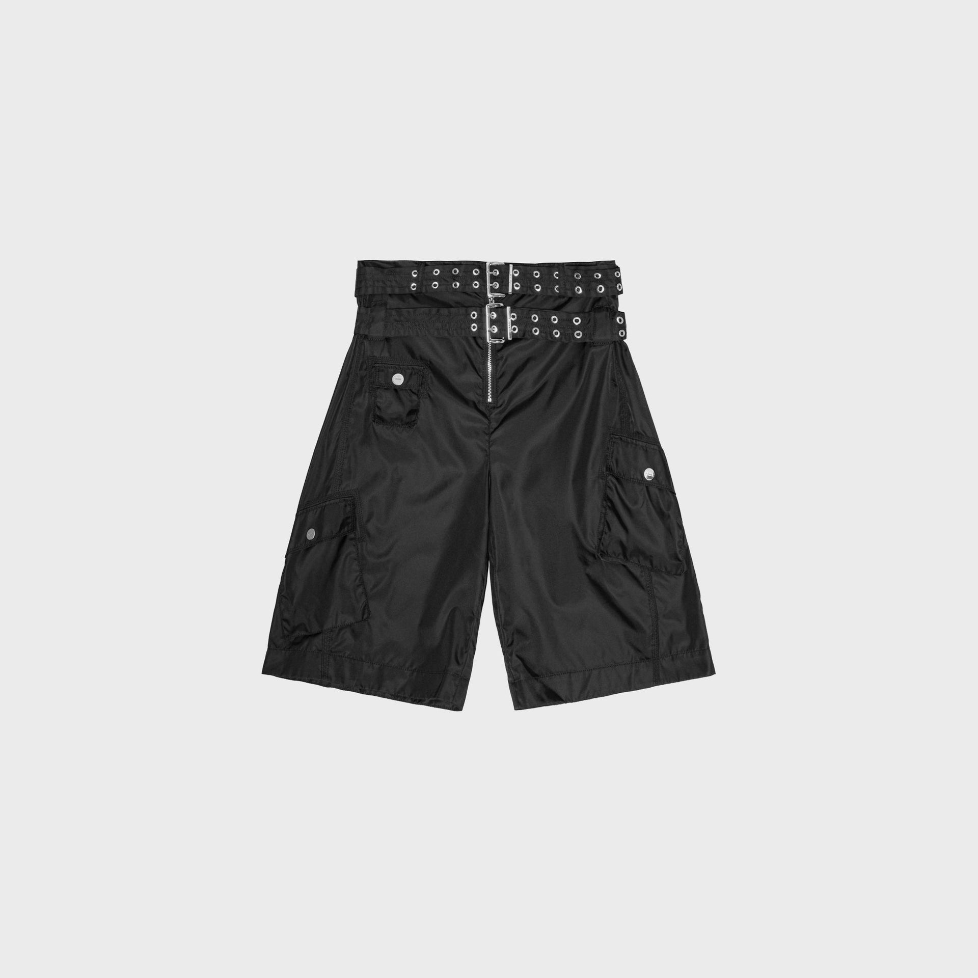 Ganni Duchess Nylon Pocket Shorts - Black