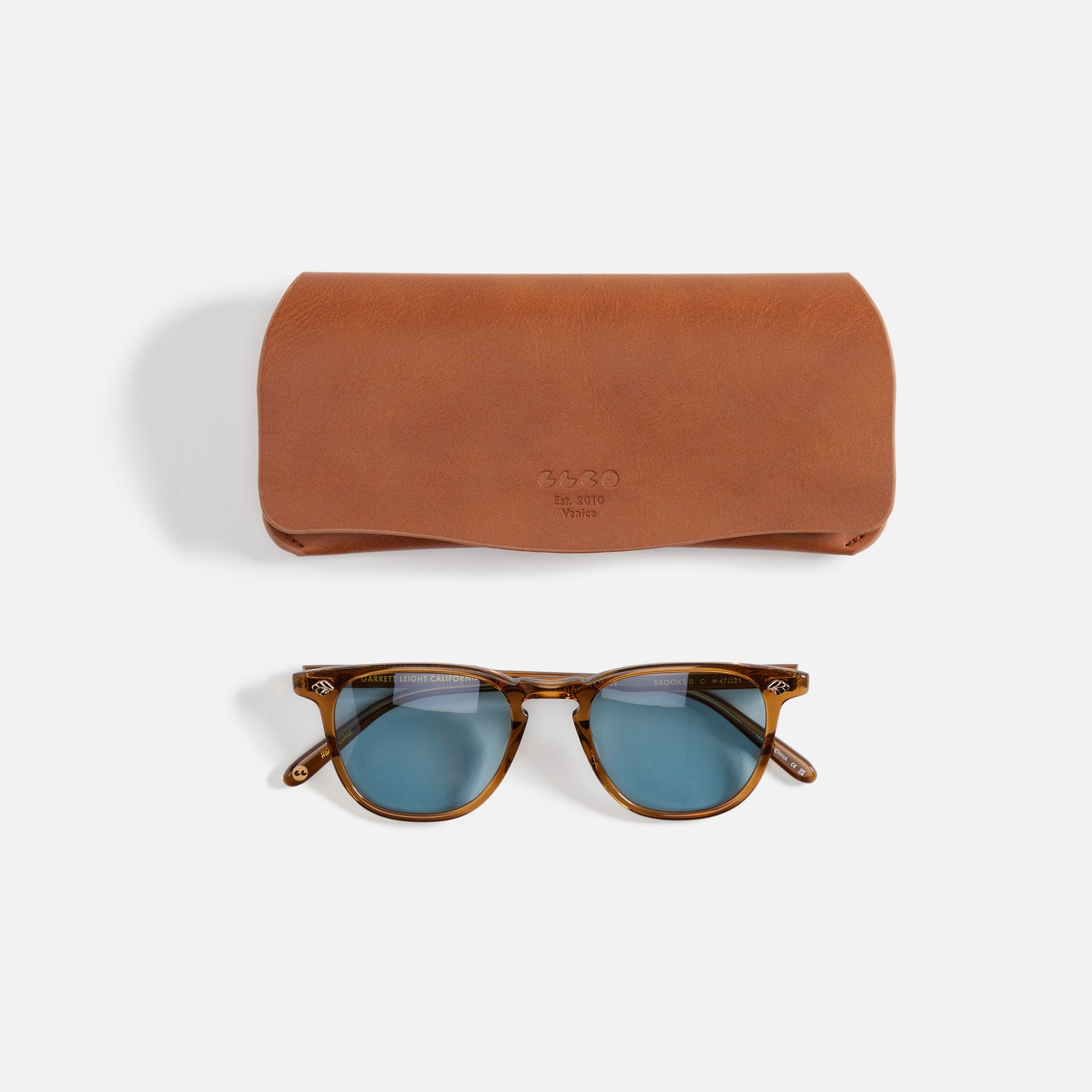 Garrett Leight Brooks II Sun - Caramel / Pure Blue