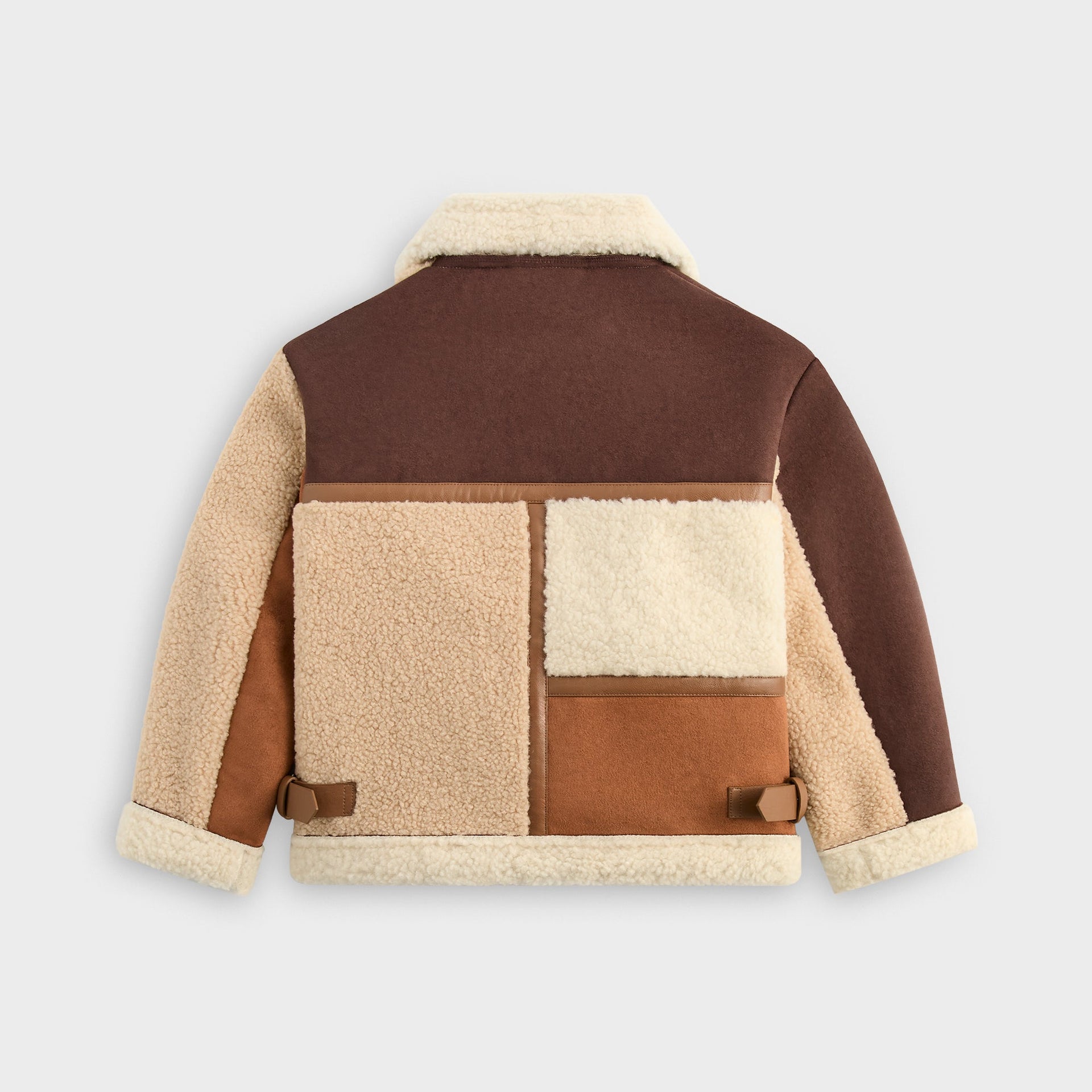Kith Kids Clarke Color-Block Faux Shearling Jacket - Parchment