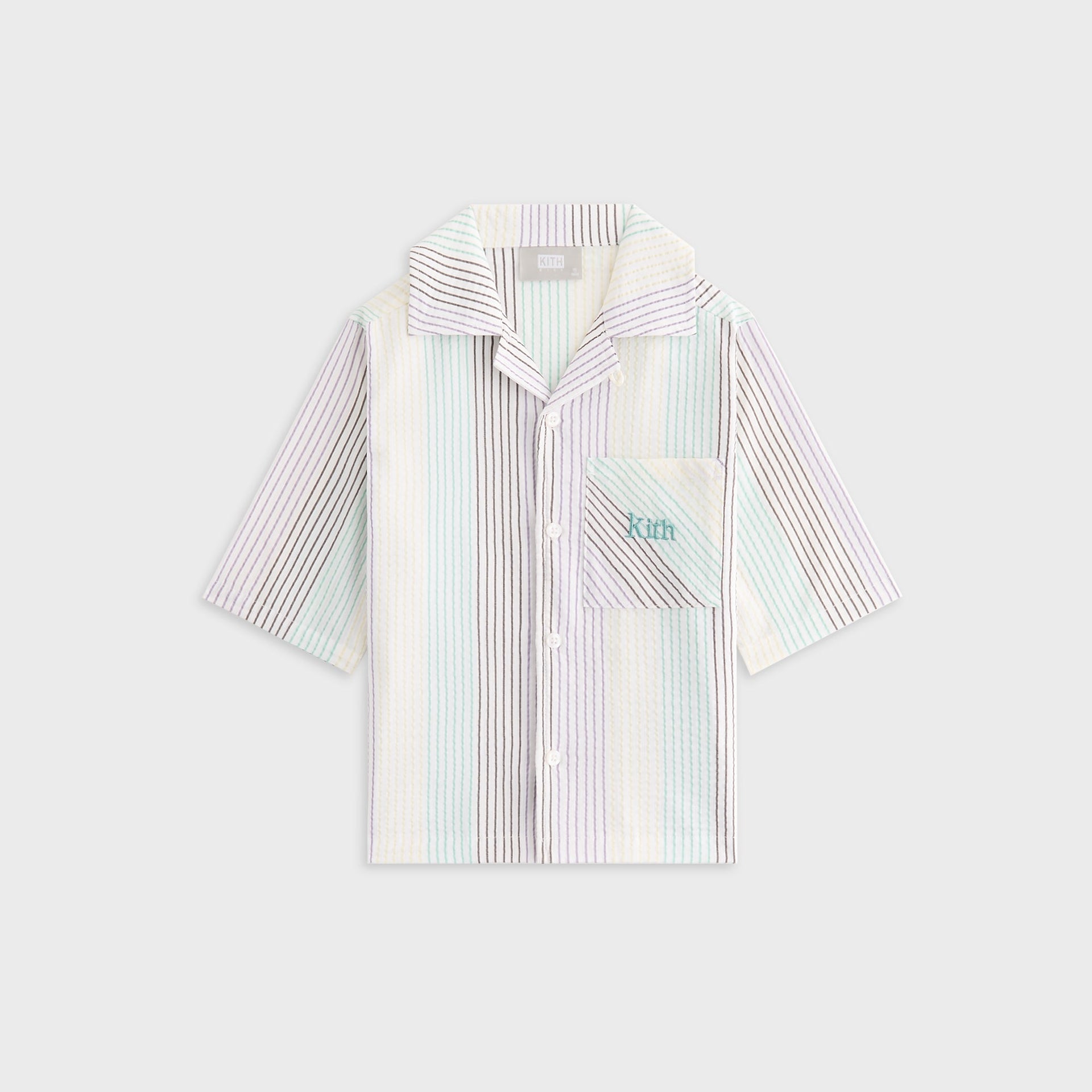 Kith Kids Striped Thompson Camp Shirt - Mykonos