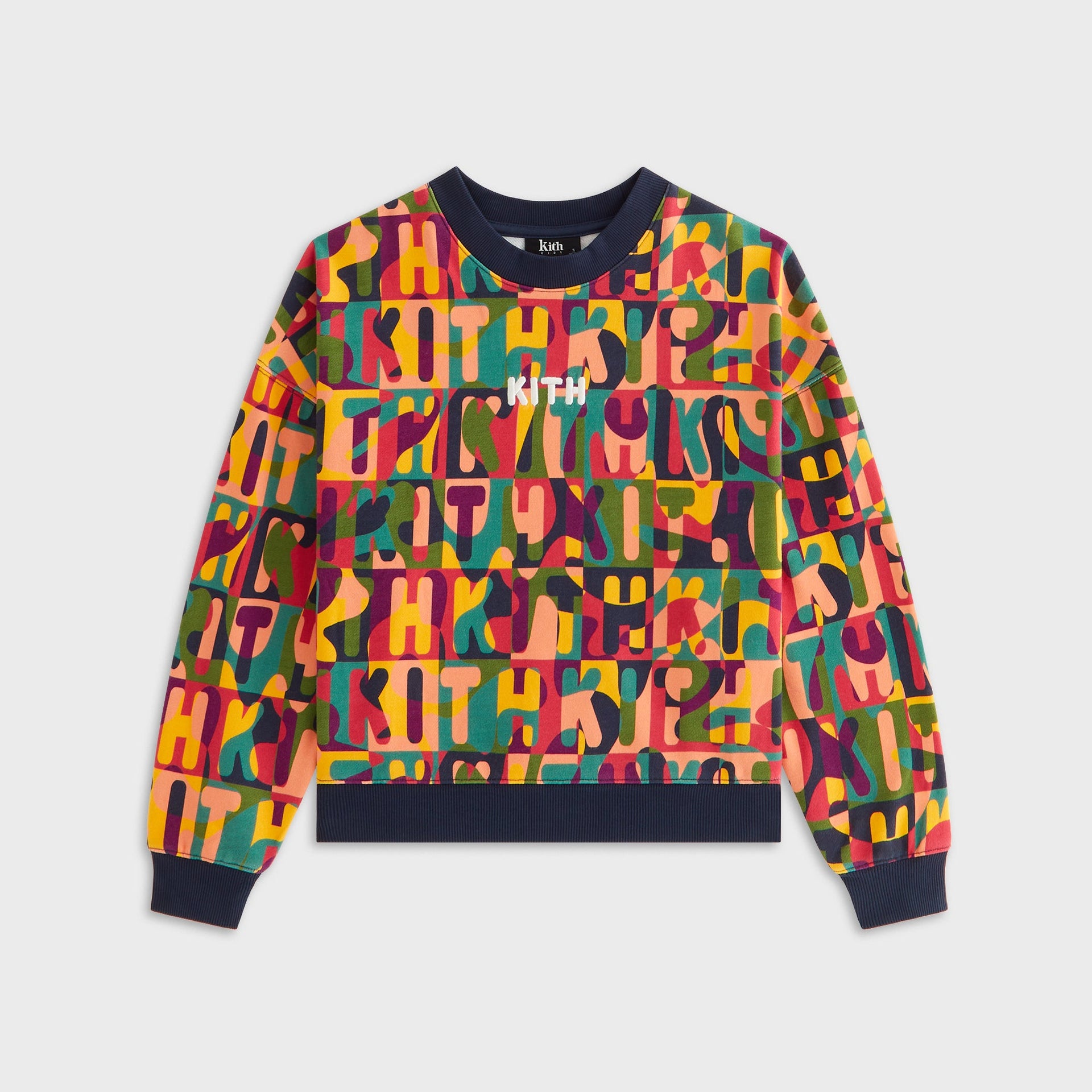 Kith Kids Printed Monogram Nelson Crewneck Sweatshirt - Nocturnal