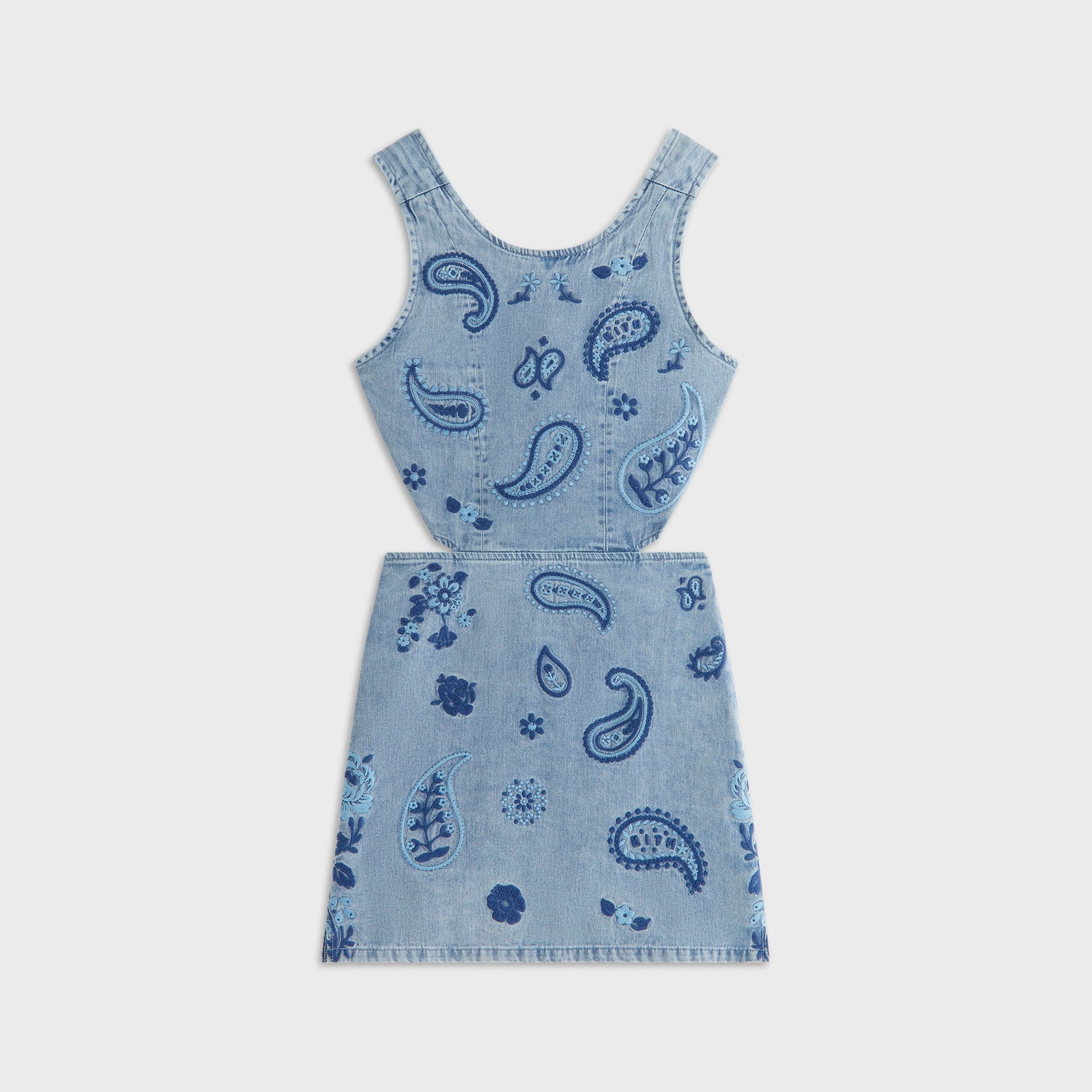Kith Kids Floral Paisley Chambray Dress - Kent Light Wash