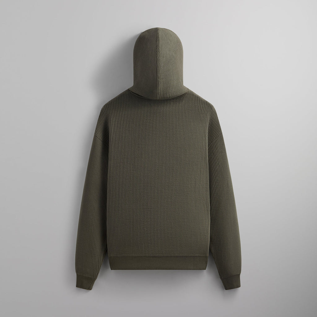 Kith Striped Interlock Williams III Hoodie - Light Heather Grey