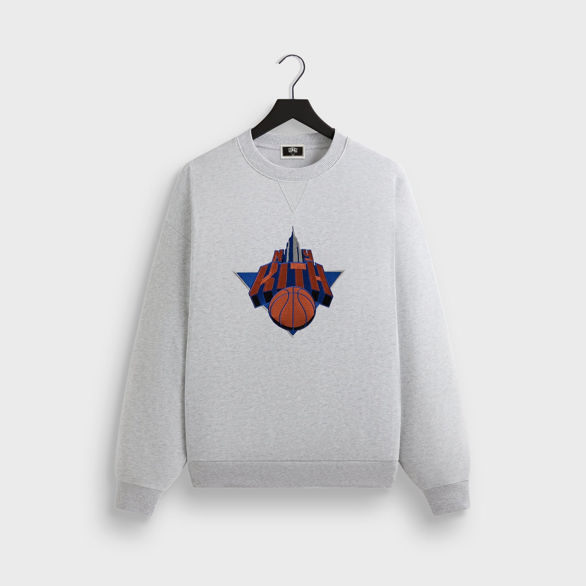 Kith for the New York Knicks Empire Vintage Nelson Crewneck - Light Heather Grey