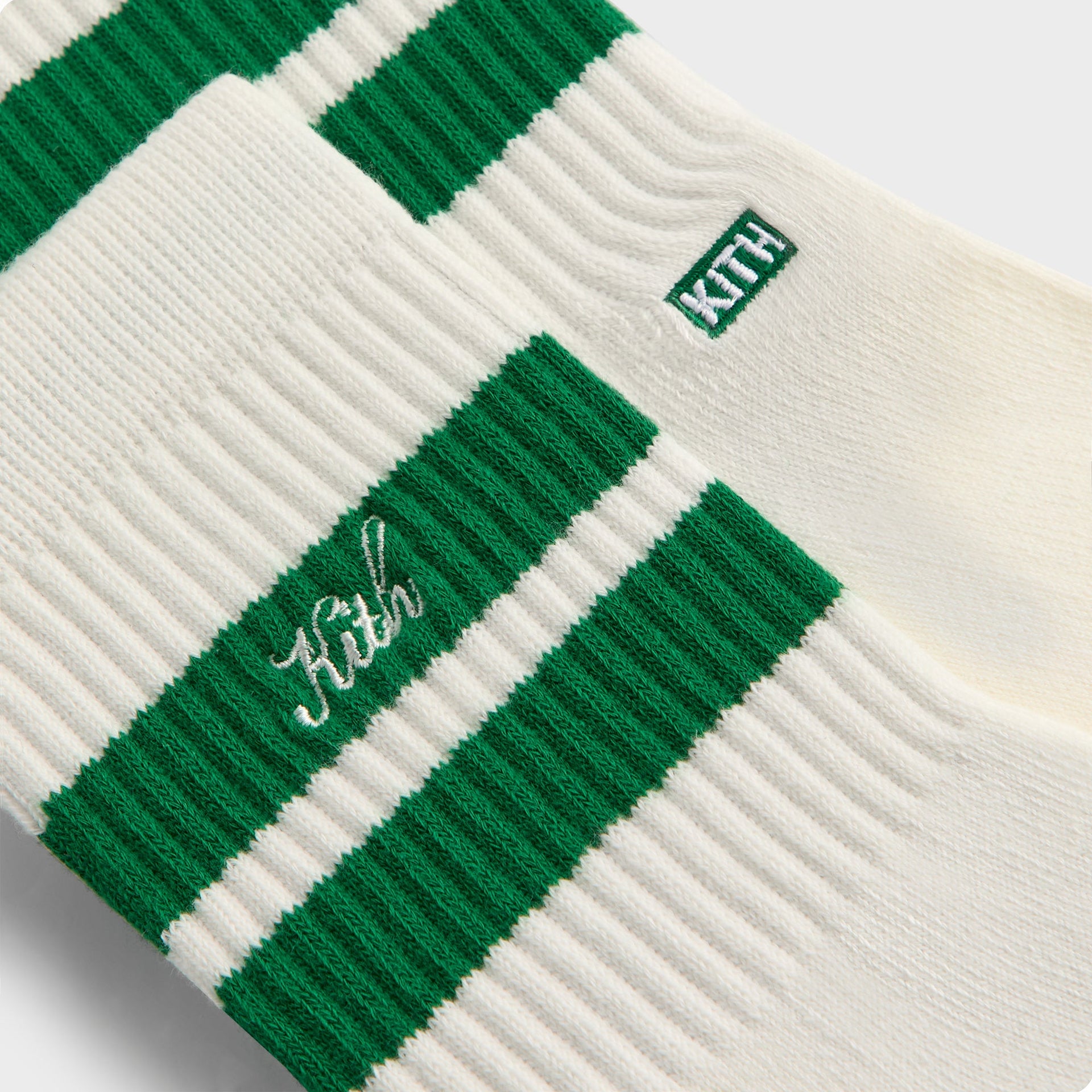 Kith 3-Pack Striped Mid Crew Socks - White