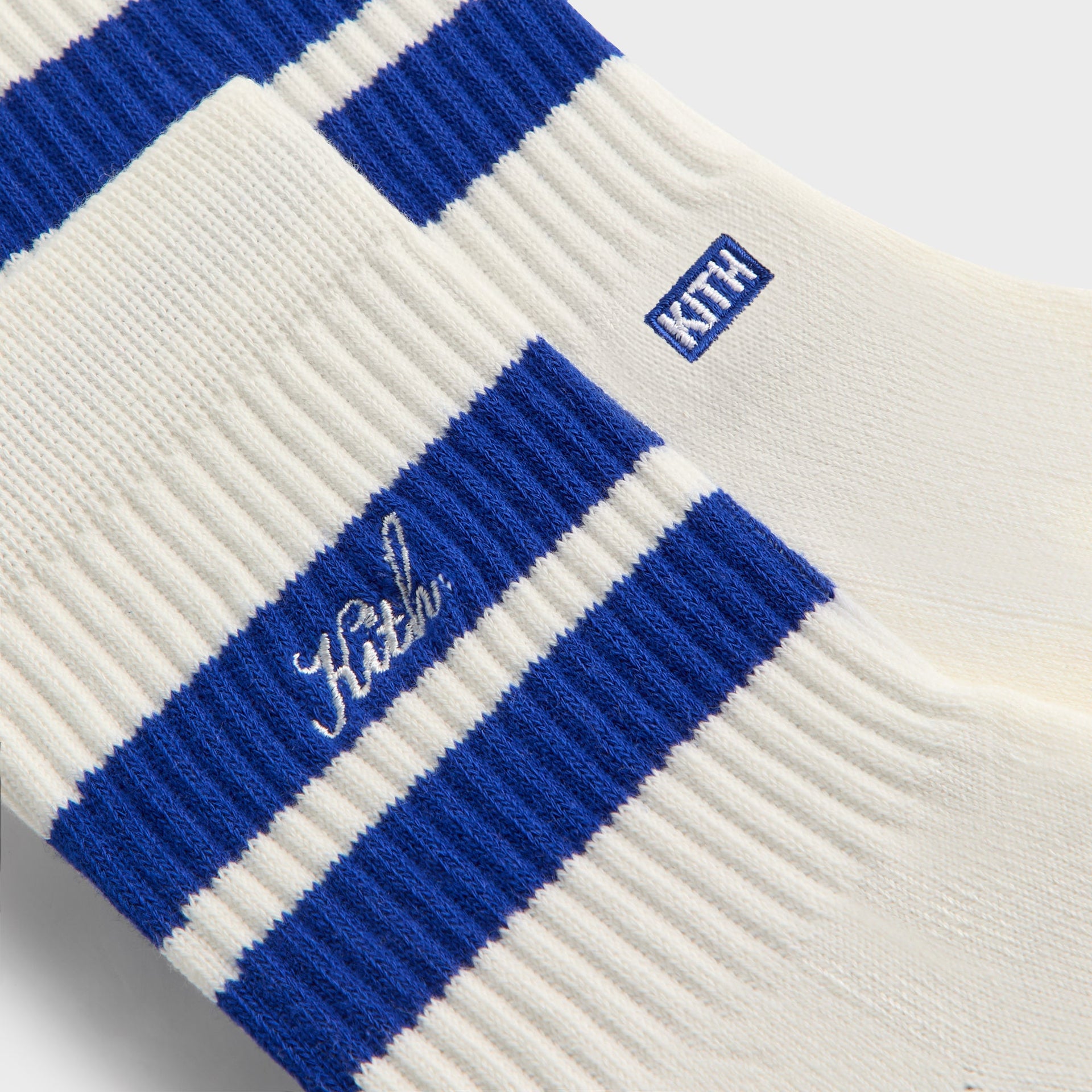 Kith 3-Pack Striped Mid Crew Socks - White