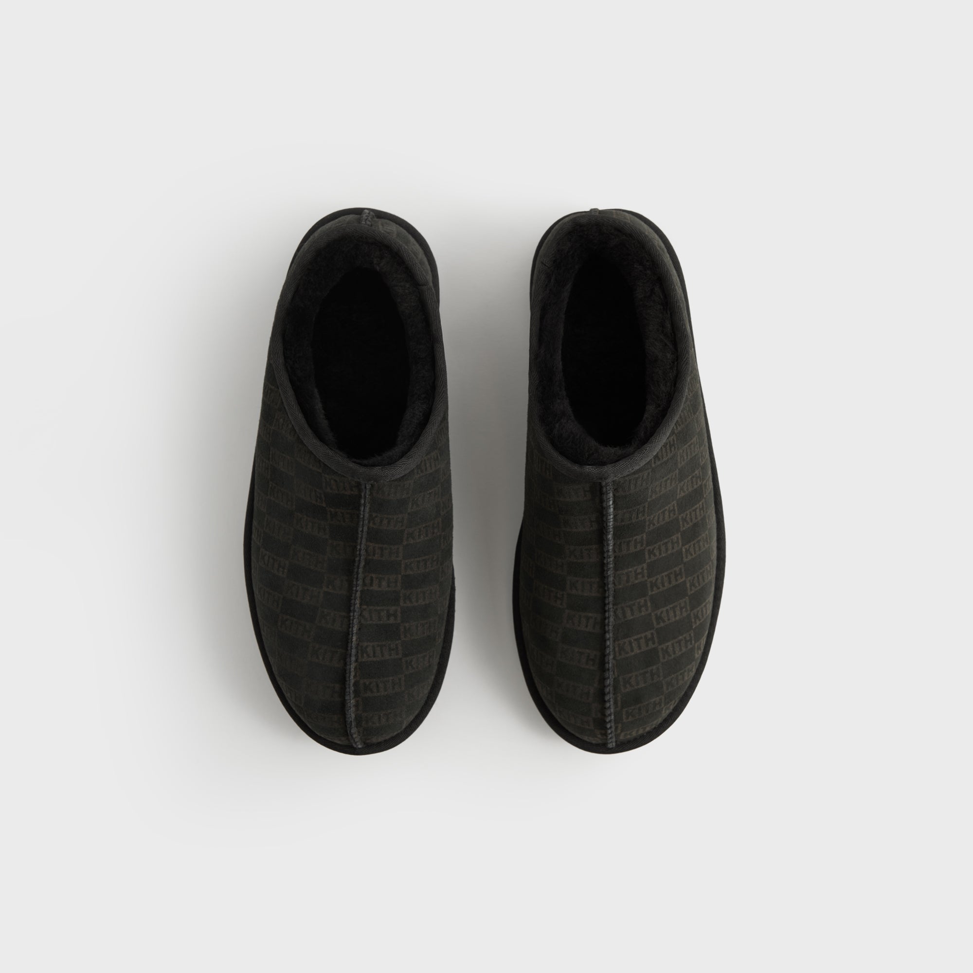 Kithmas Monogram Shearling Slippers - Black