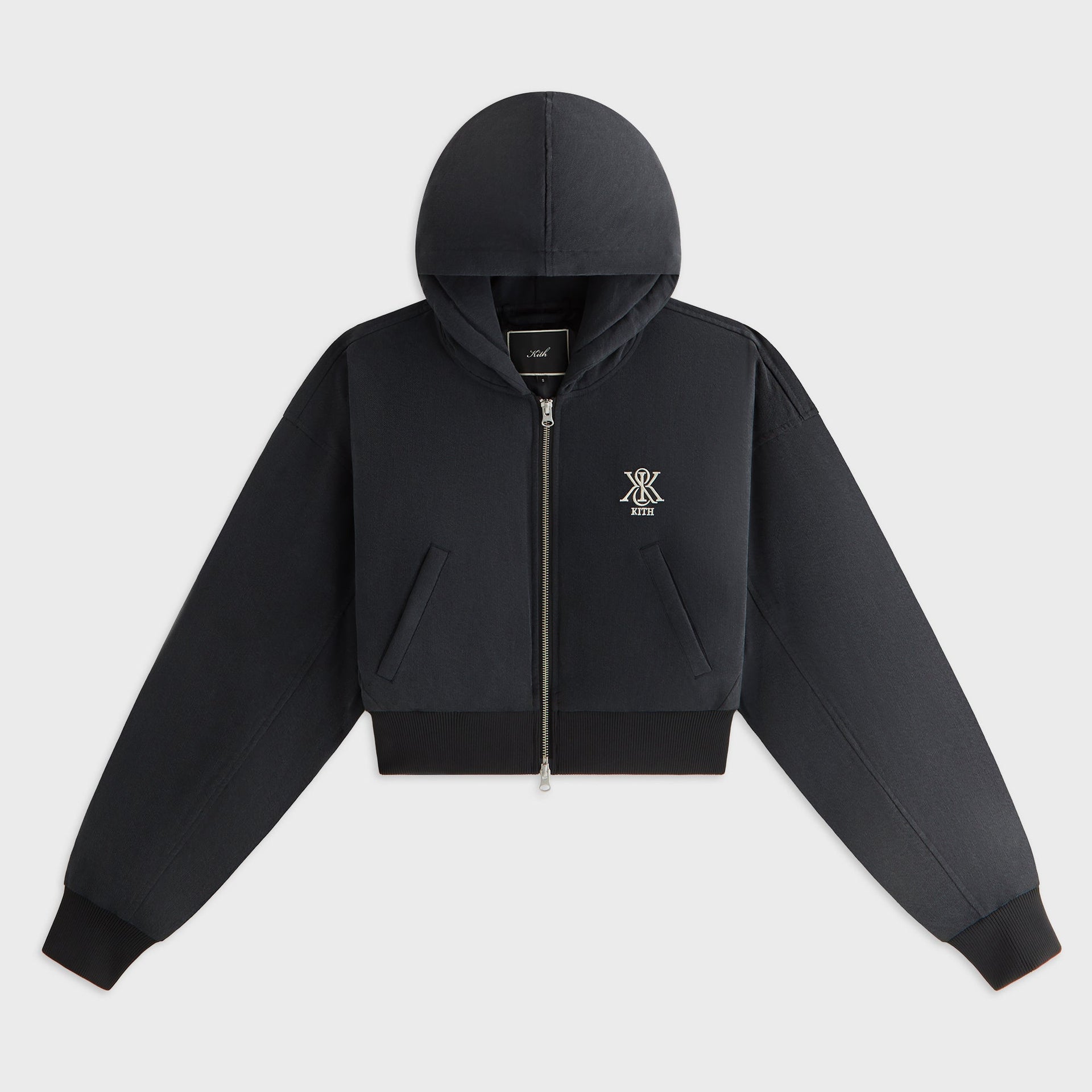 Kith Women Bex Cropped Denim Puffer - Washed Black - PH