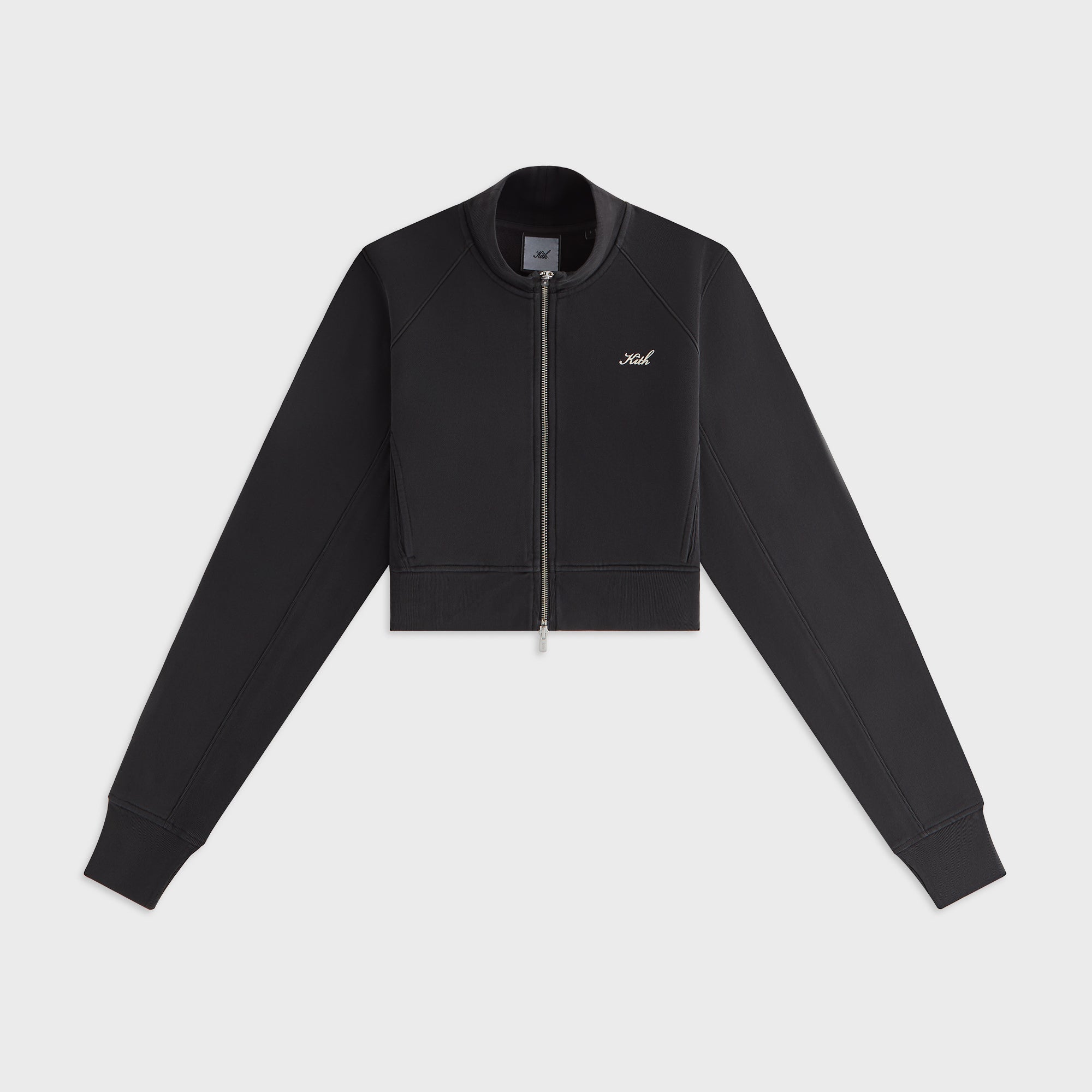 Kith Women Davin Cropped Fleece Track Zip - Black – Kith Canada
