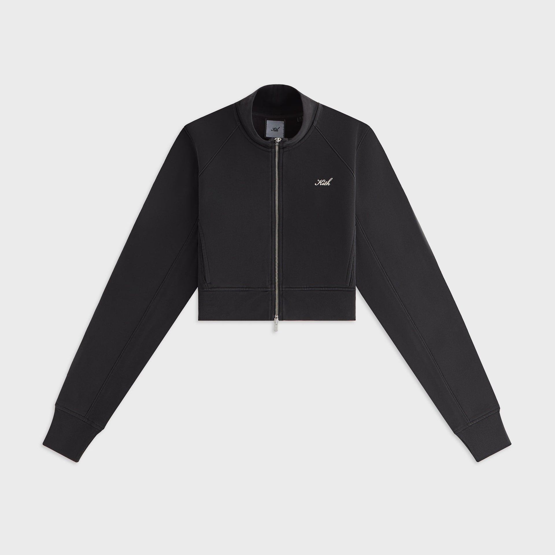 Kith Women Davin Cropped Fleece Track Zip - Black - PH