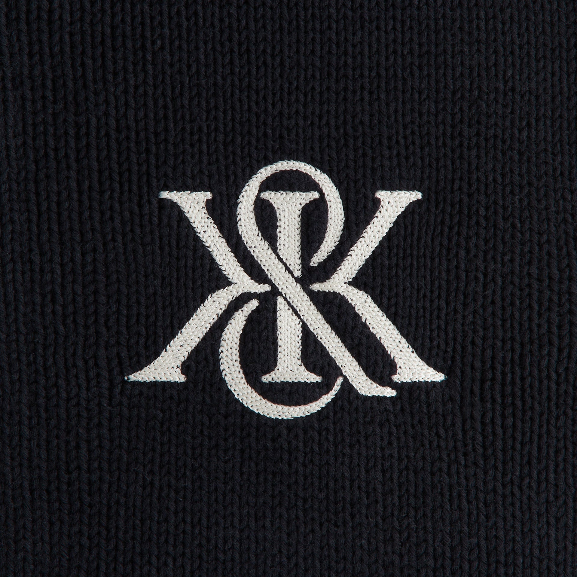 Kith Women Oversized Wyler Full Zip Crest Sweater - Black