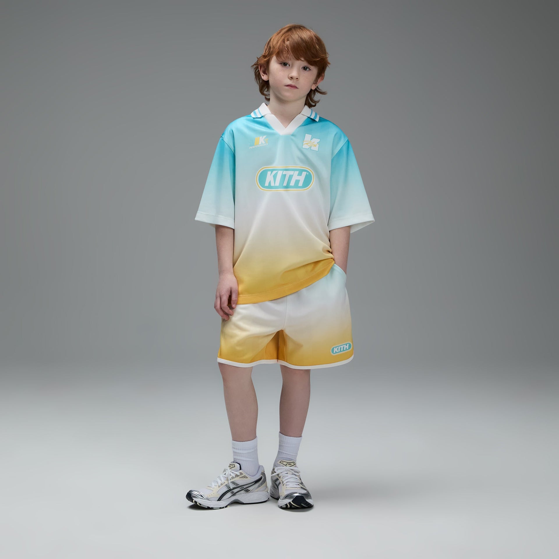 Kith Kids Gradient Soccer Polo - Dusty Aqua