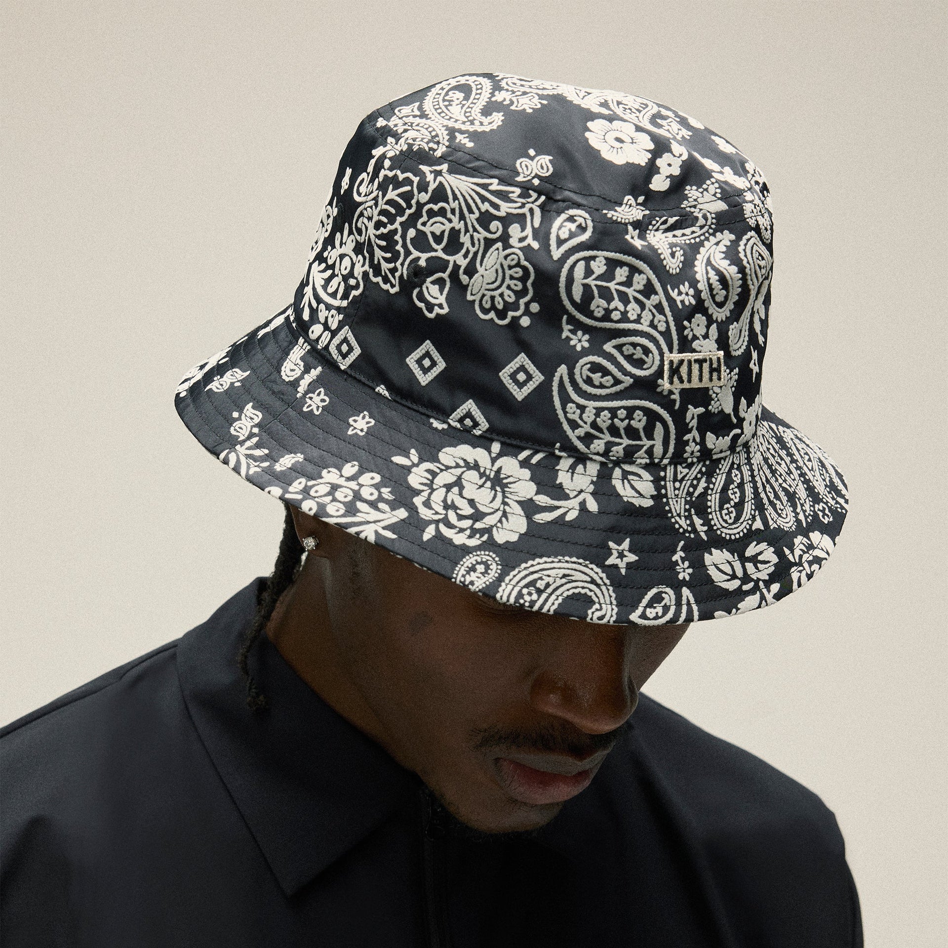 Kith Flocked Nylon Dawson Bucket Hat - Black