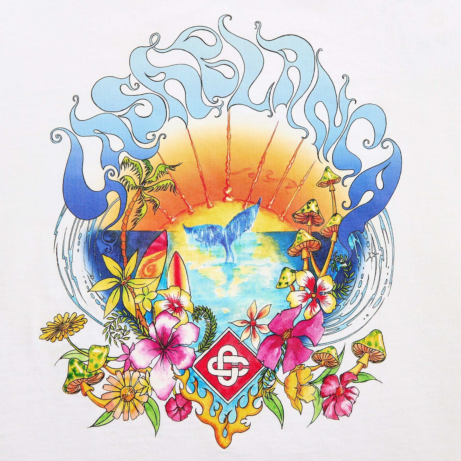 Casablanca Surf Trip Printed Tee - White