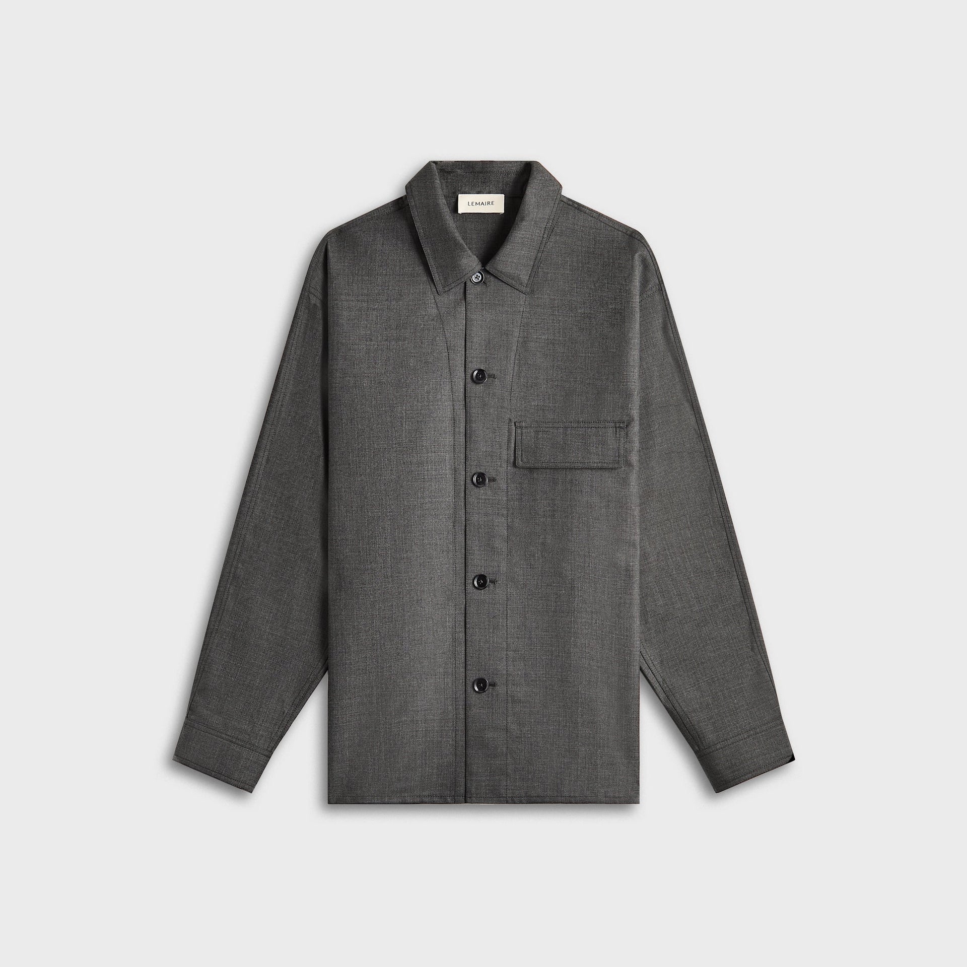 Lemaire Light Tailored Overshirt - Grey Melange