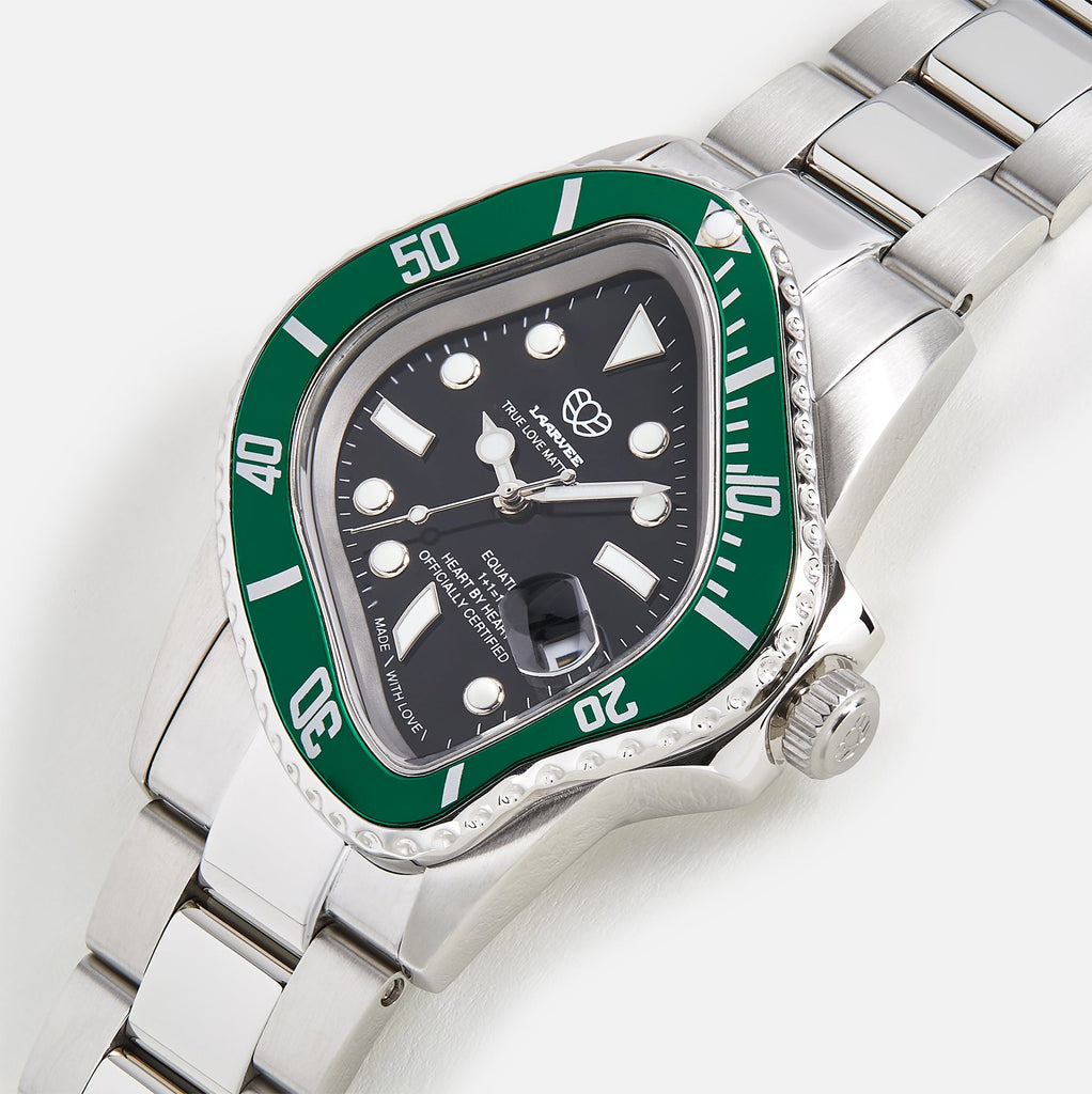 LAARVEE Silver Precision Steel - Black Bezel / Green Dial – Kith