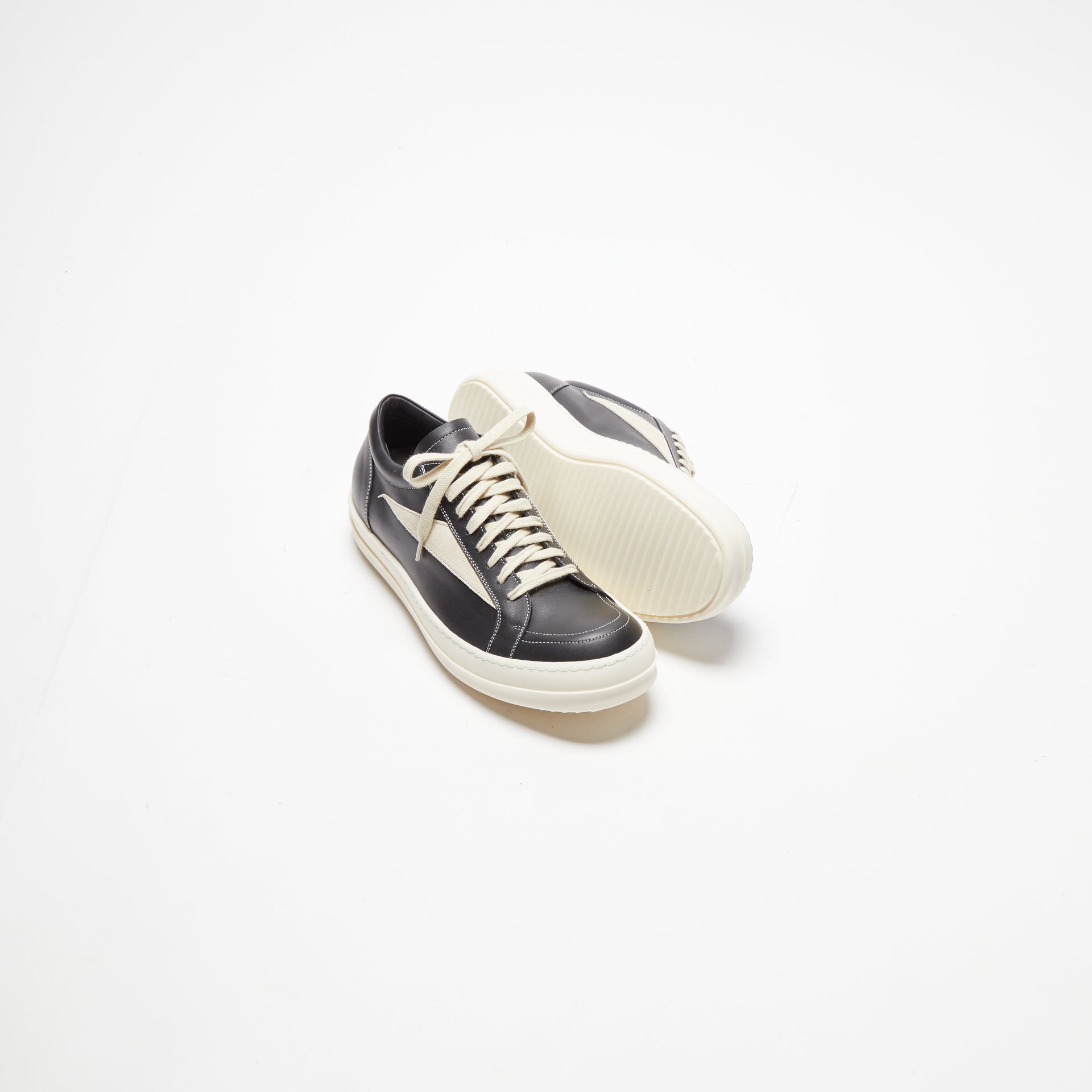 Rick Owens Vintage Sneakers - Black / Milk / Milk Scarpe in Pelliccia