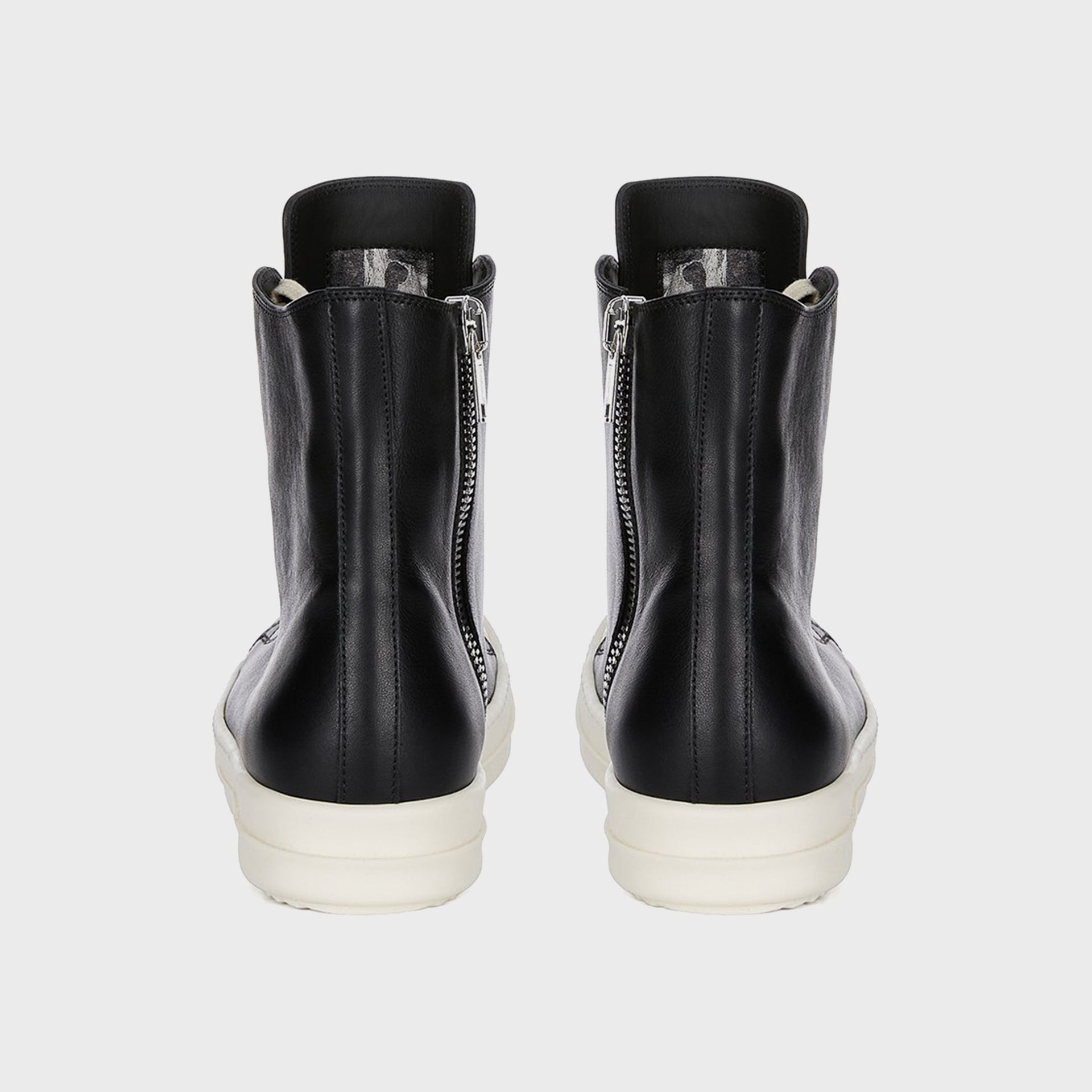 Rick Owens Leather Sneakers Scarpe in Pelle - Black / Milk / Milk