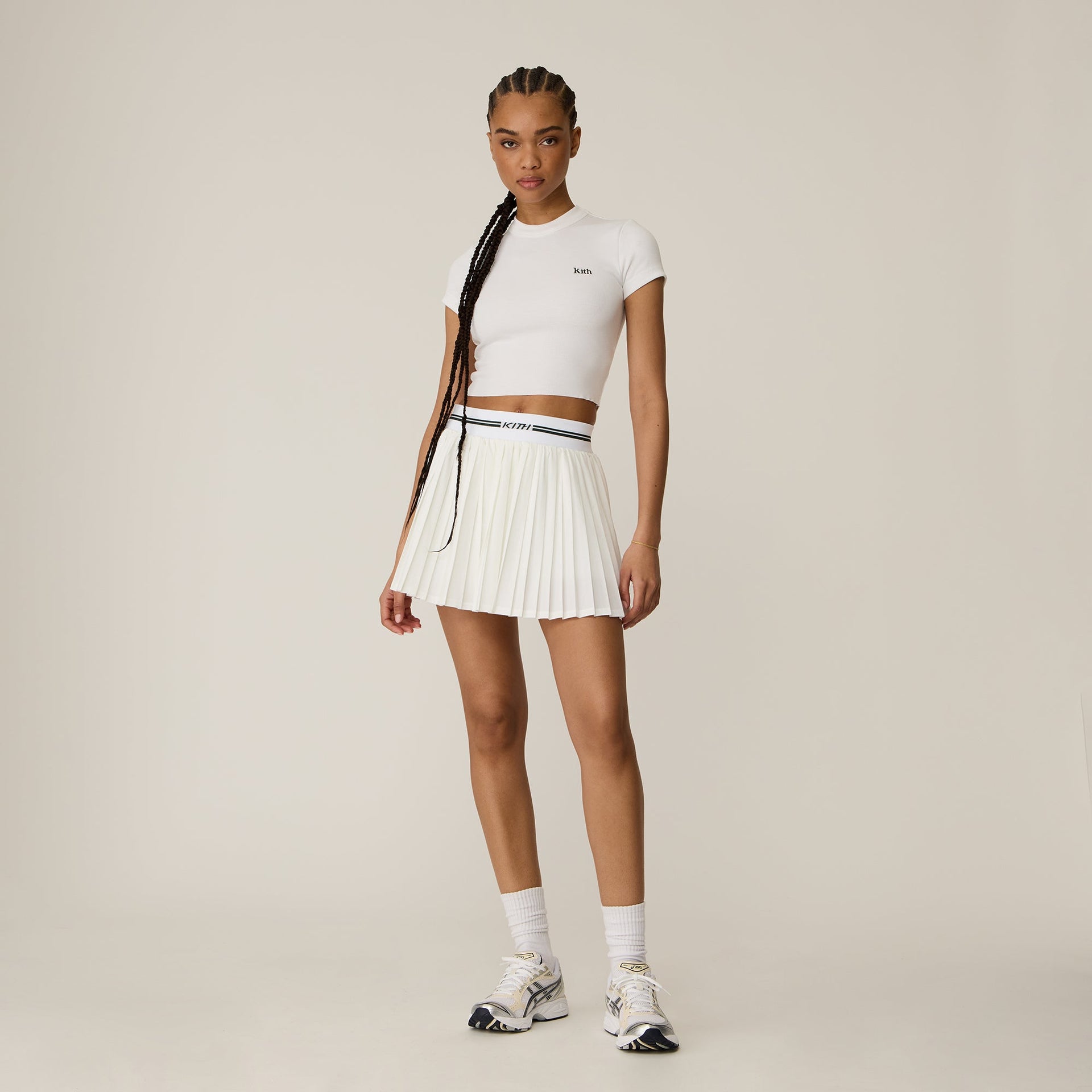 Kith Women Amaya II Pleated Skirt in White