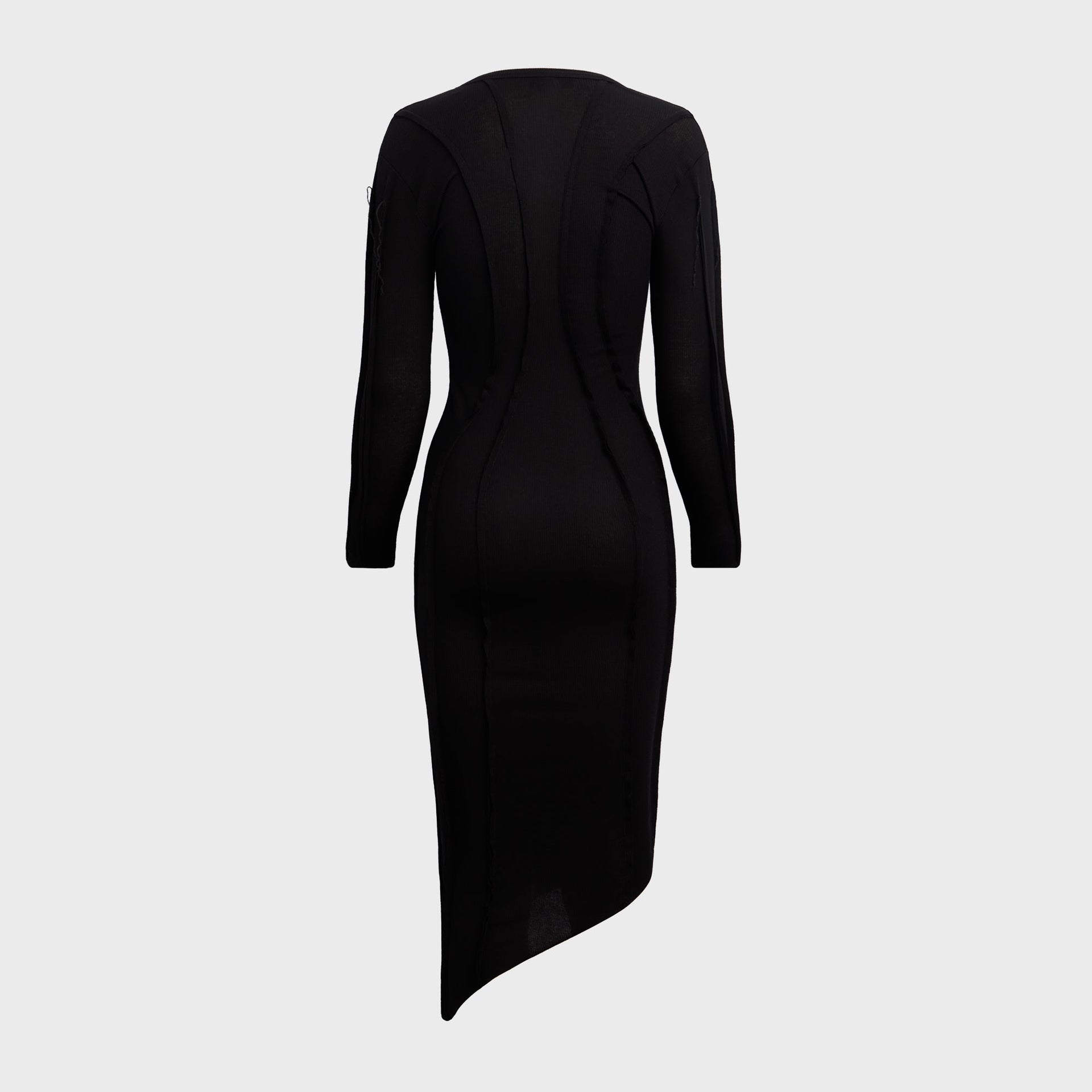 Sami Miro Vintage Asymmetric Long Sleeve Mini Dress - Black