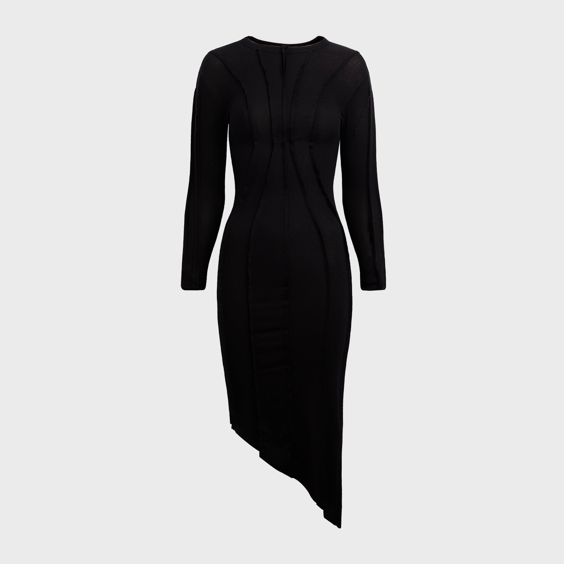 Sami Miro Vintage Asymmetric Long Sleeve Mini Dress - Black