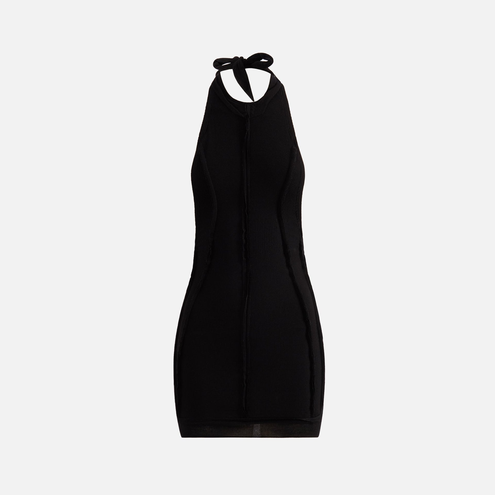 Sami Miro Vintage Open Seam Low Back Halter Dress - Black