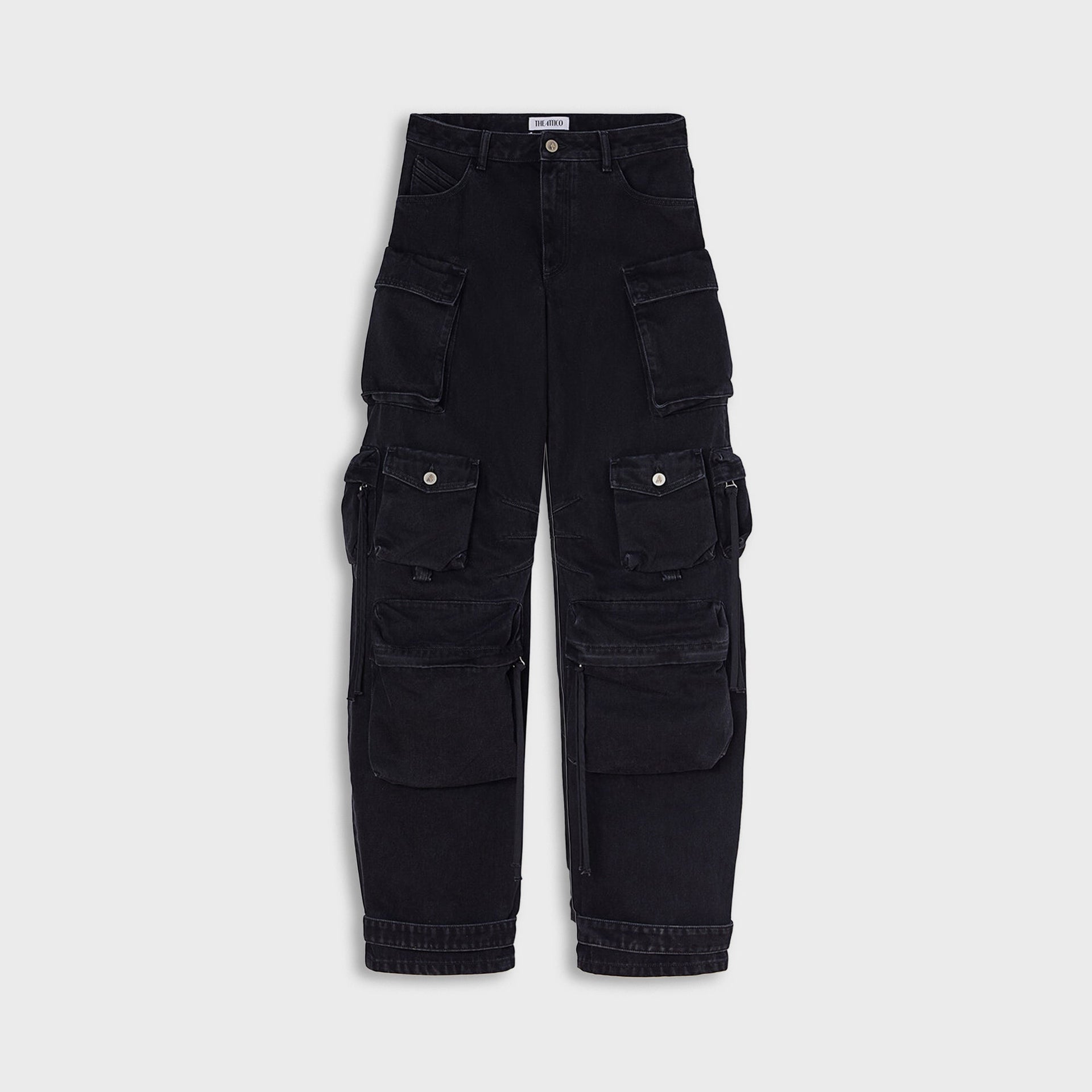 The Attico Fern Long Pant in Black Washed Denim