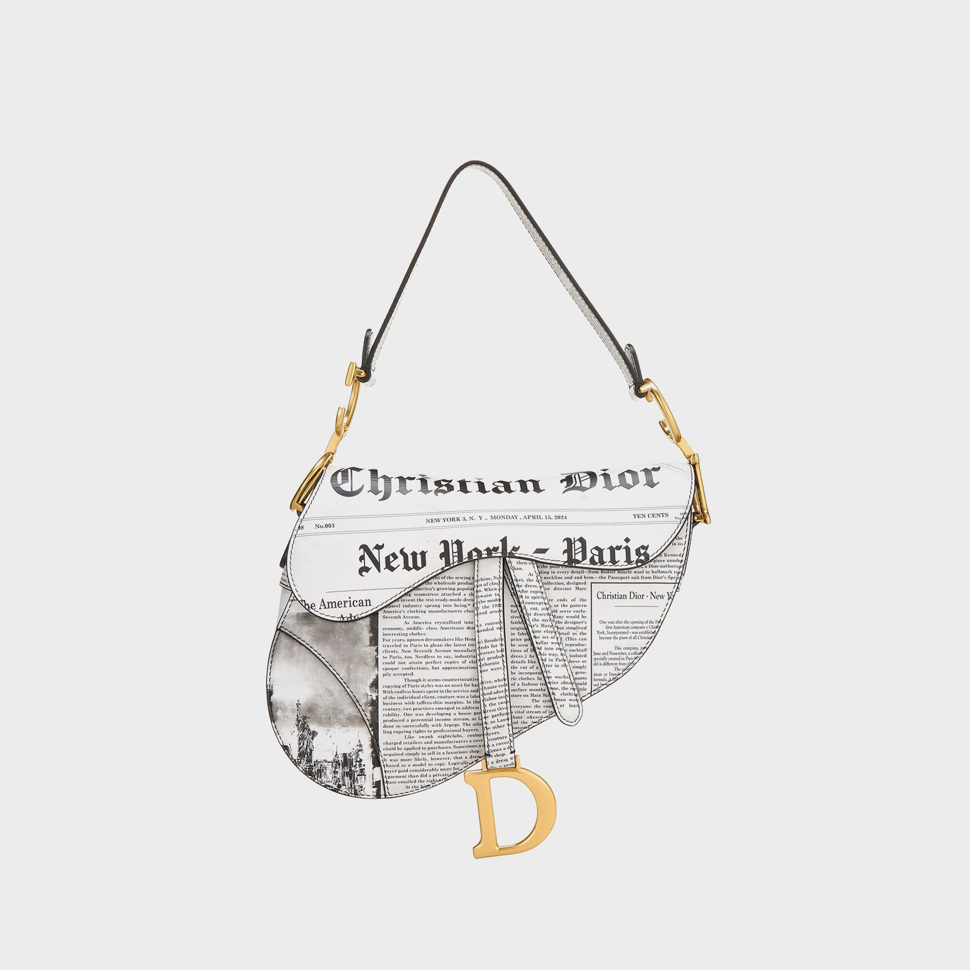 WGACA Christian Dior Calfskin Newspaper Saddle NM - White