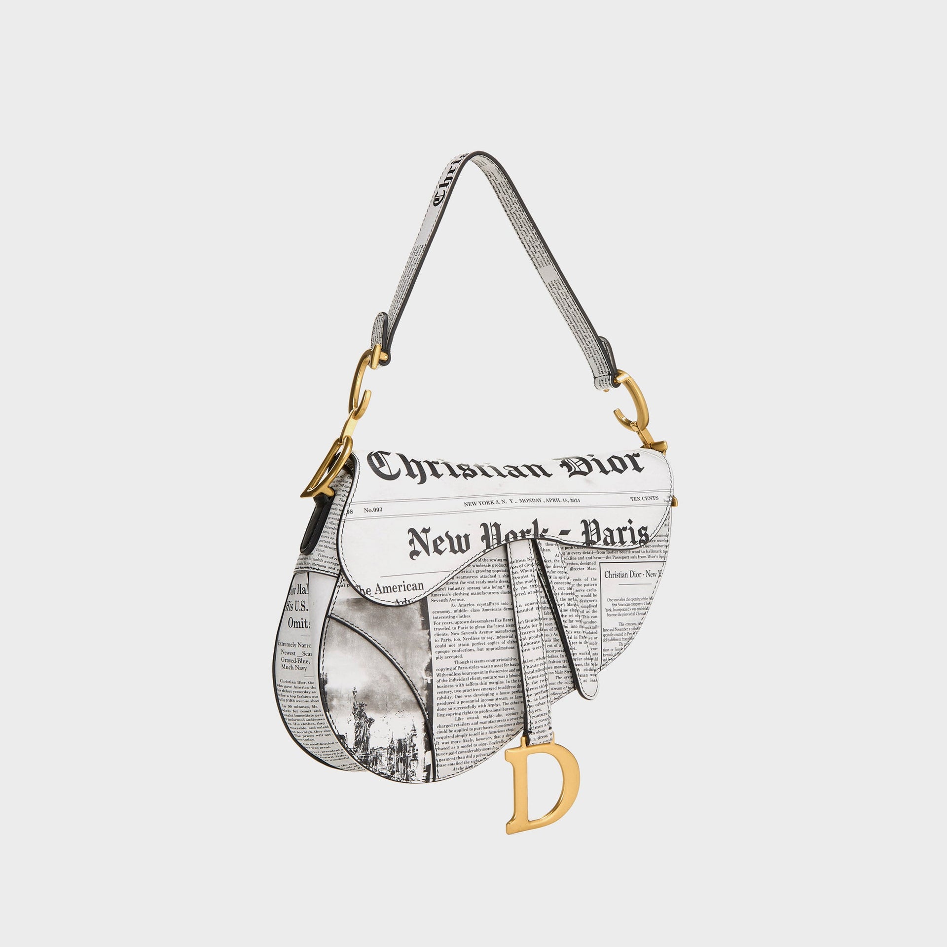 WGACA Christian Dior Calfskin Newspaper Saddle NM - White